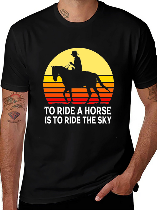 Horse Rider Sunset T-Shirt: Ride the Sky