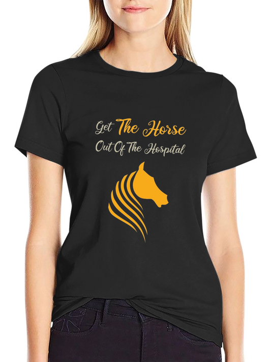 Get The Horse Out Funny Graphic Tee - Black