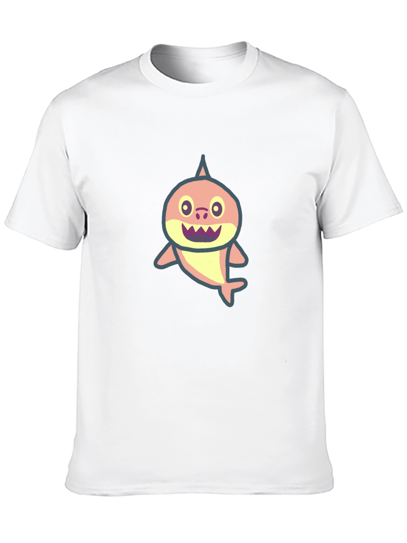 Cute Shark Graphic Black T-Shirt