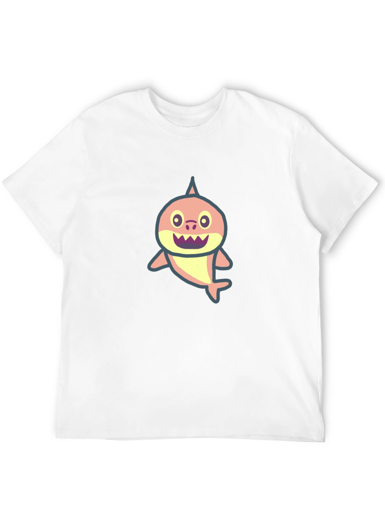 Cute Shark Graphic Black T-Shirt
