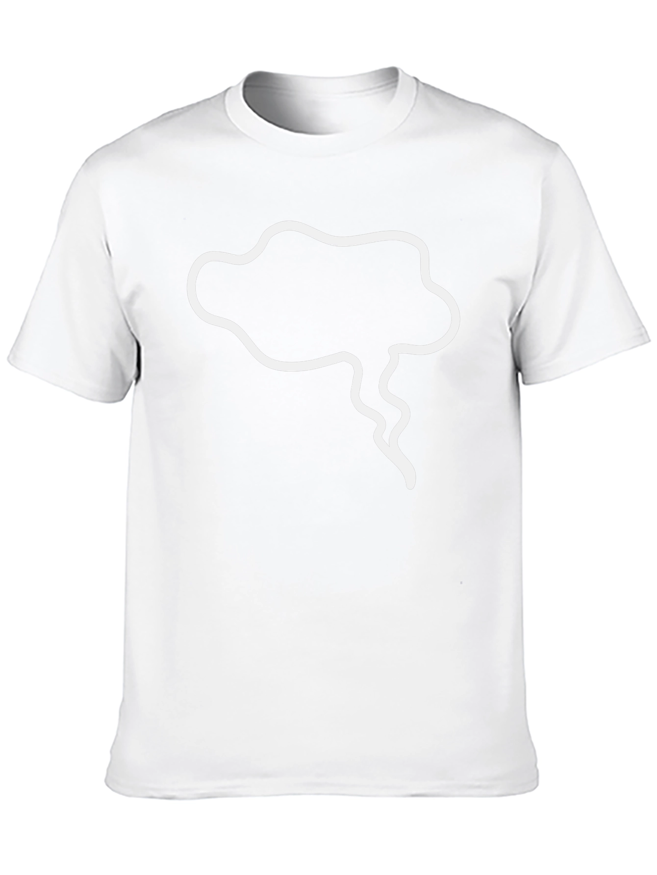 Mens Black T-Shirt with White Cartoon Cloud Design