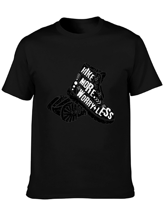 Hike More Worry Less Graphic T-Shirt - Black
