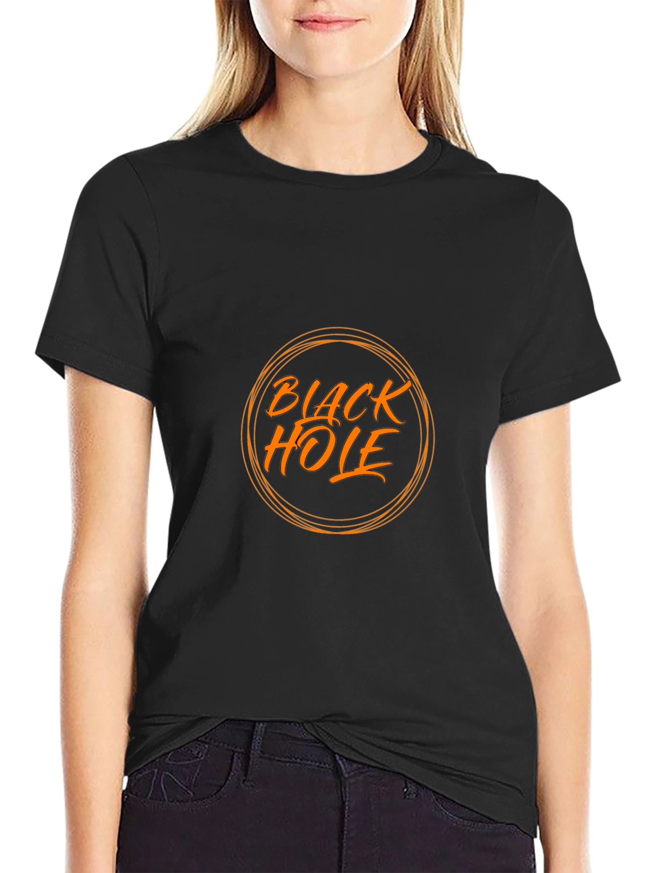 Black Hole Graphic Tee - Trendy Casual Wear
