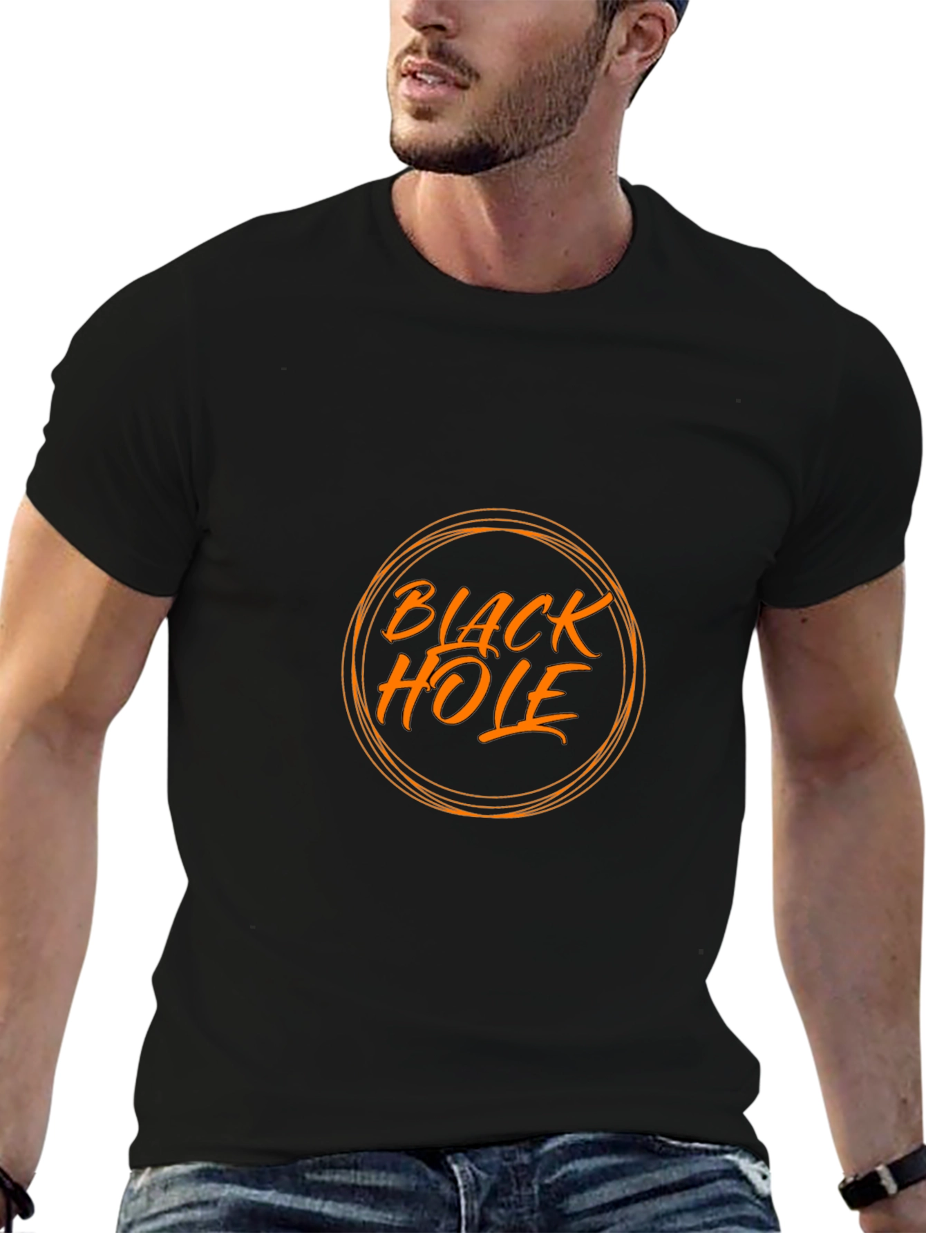 Black Hole Graphic Tee - Trendy Casual Wear