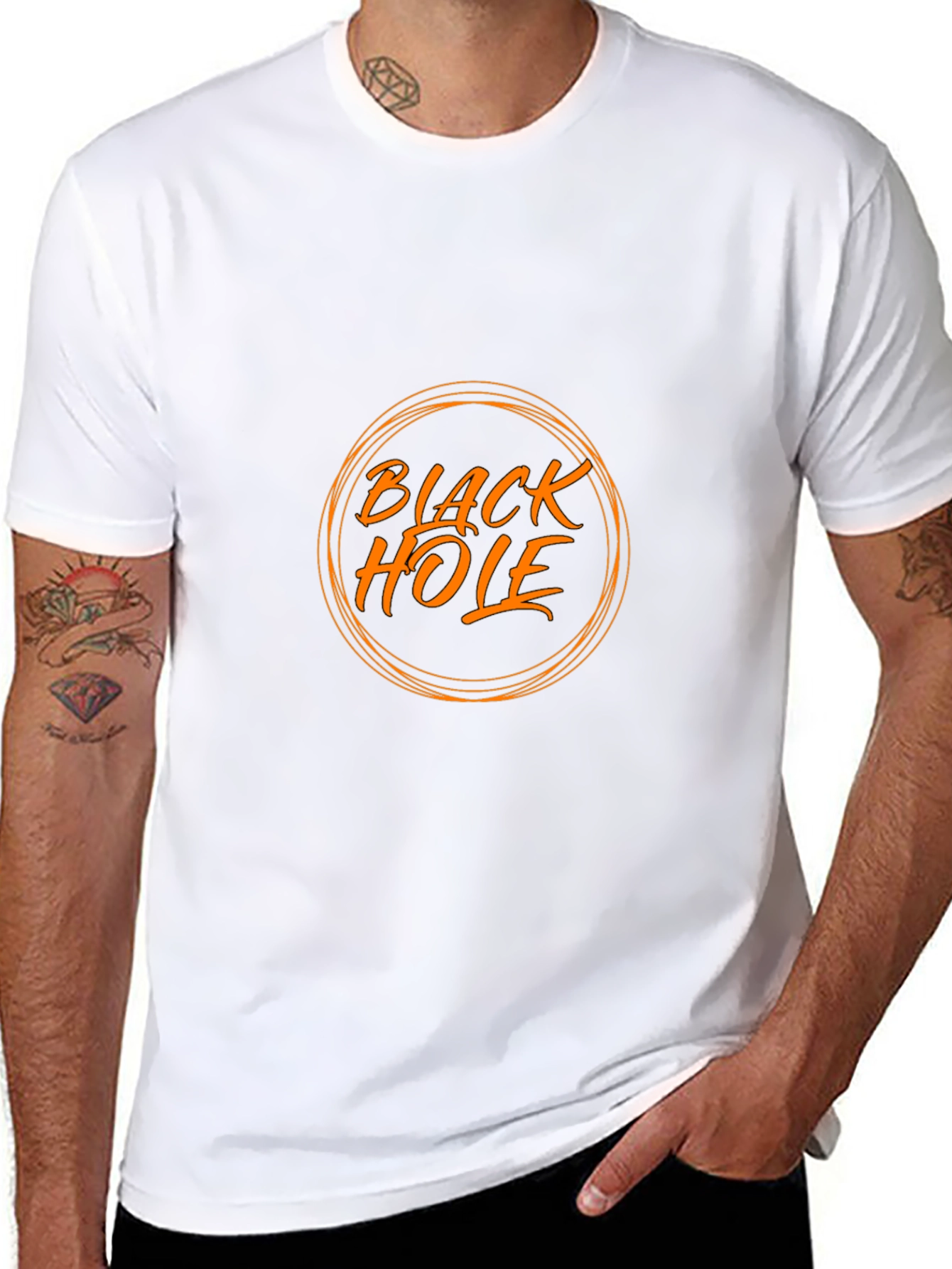 Black Hole Graphic Tee - Trendy Casual Wear