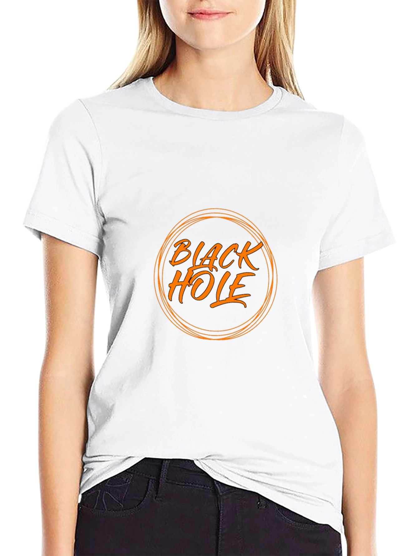 Black Hole Graphic Tee - Trendy Casual Wear