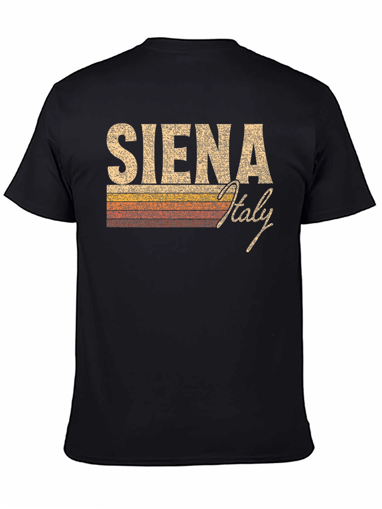 Siena Italy Retro Style Black T-Shirt