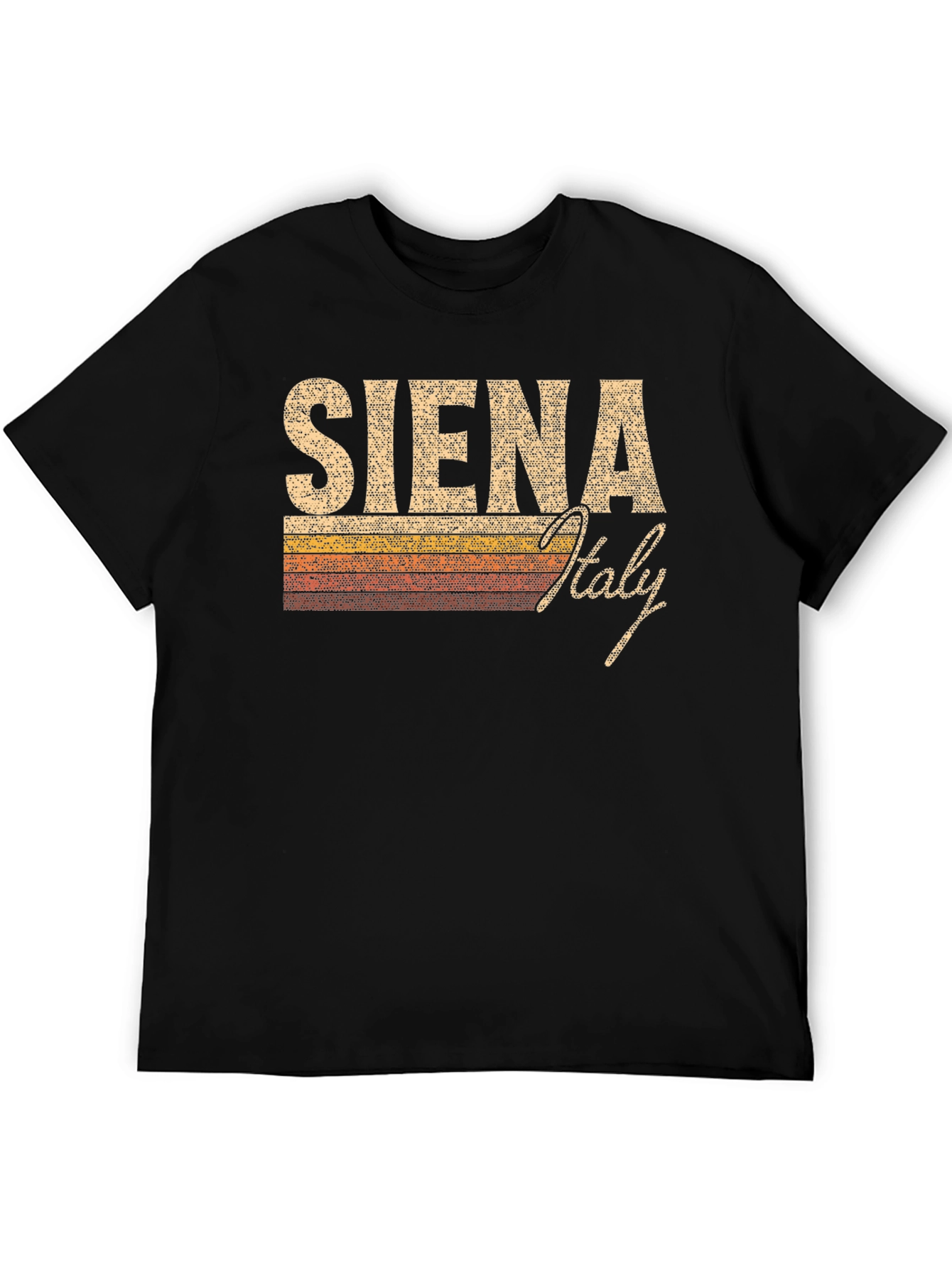 Siena Italy Retro Style Black T-Shirt
