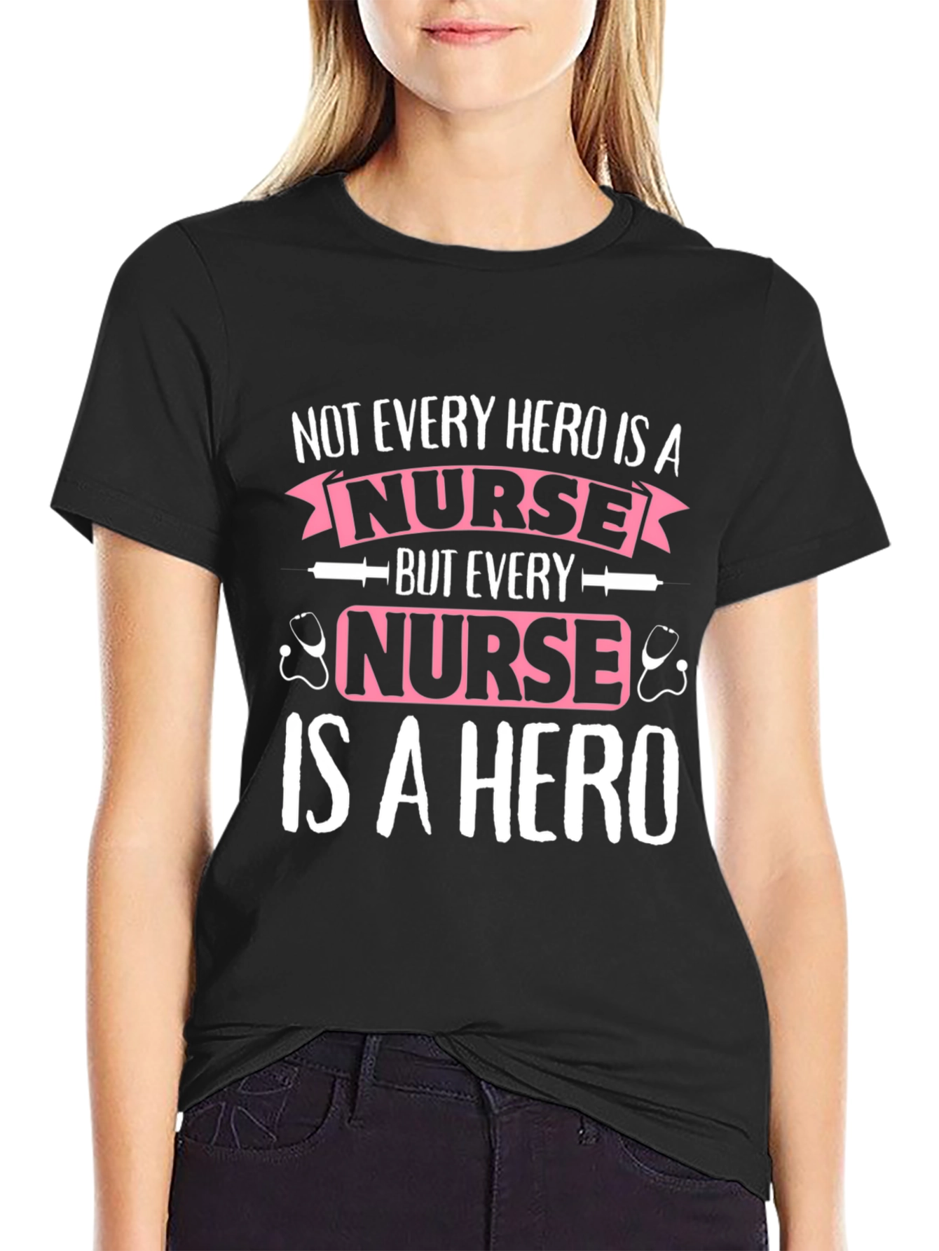 Nurse Hero T-Shirt - Unisex Black Cotton Tee