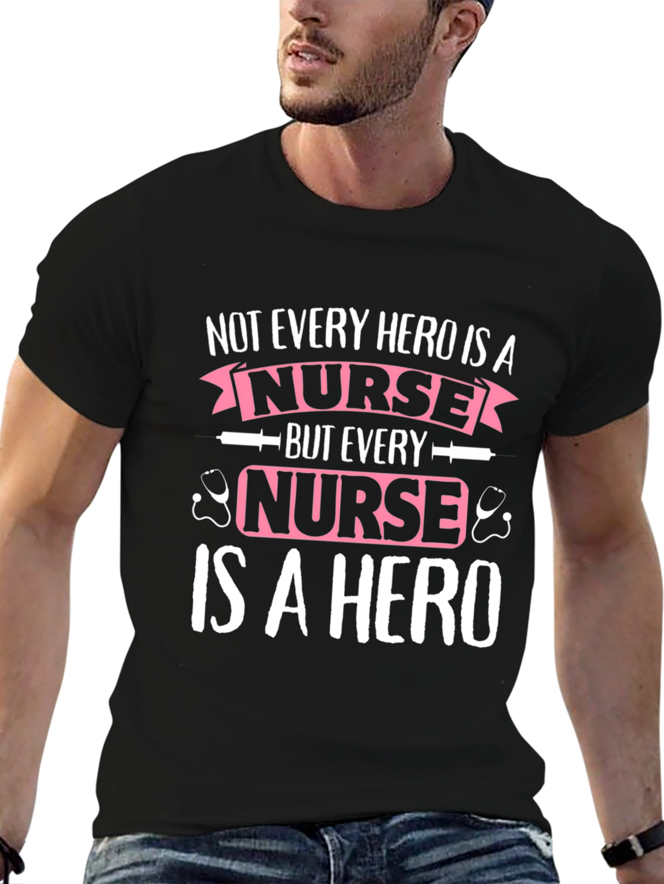 Nurse Hero T-Shirt - Unisex Black Cotton Tee
