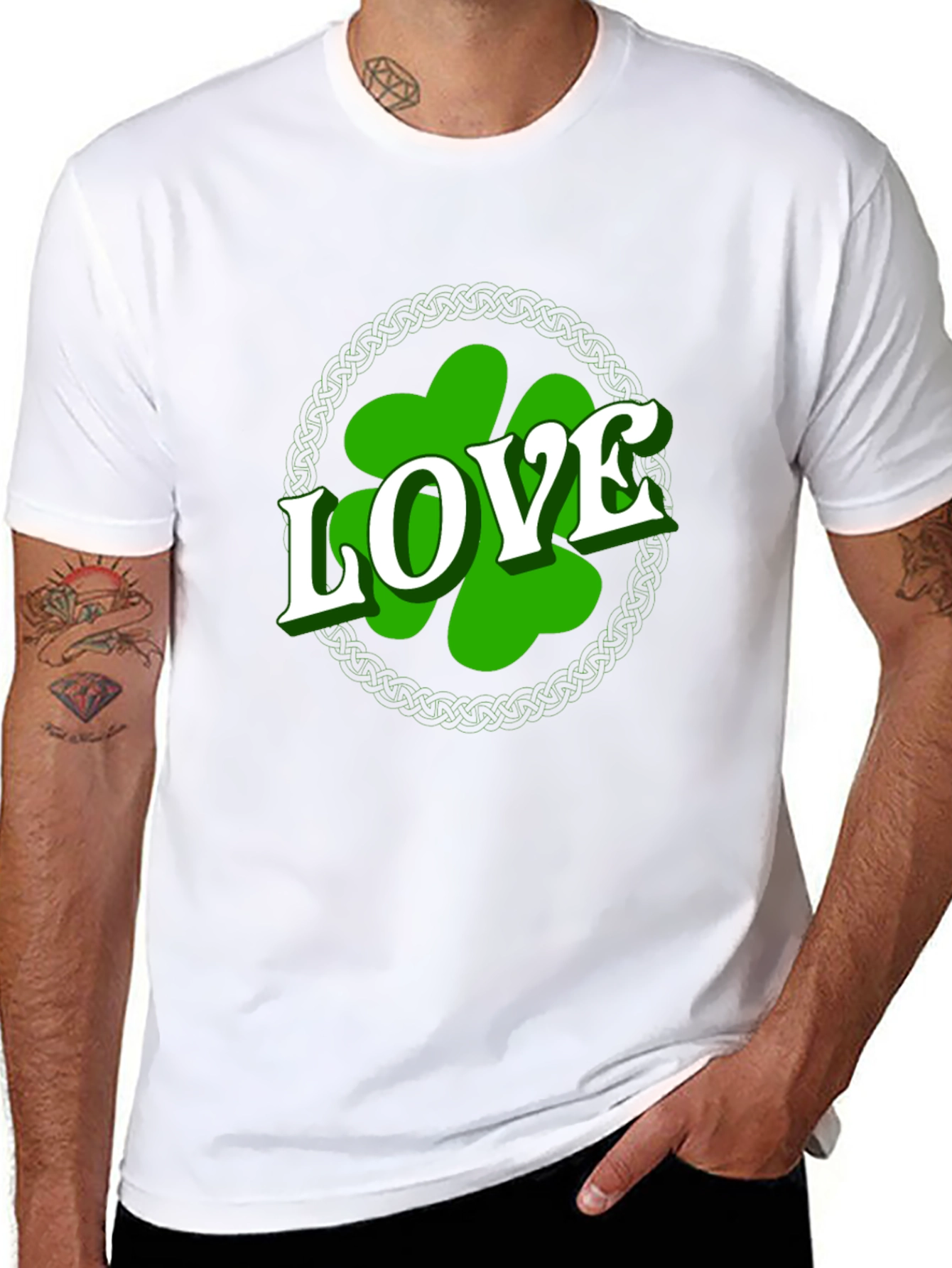 St. Patricks Day Love Shamrock Mens T-Shirt
