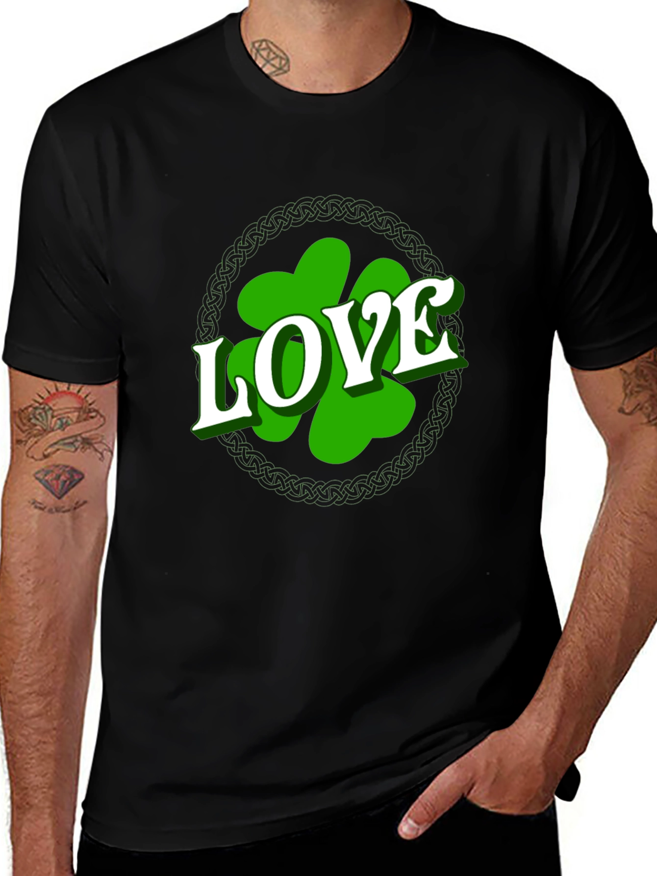 St. Patricks Day Love Shamrock Mens T-Shirt