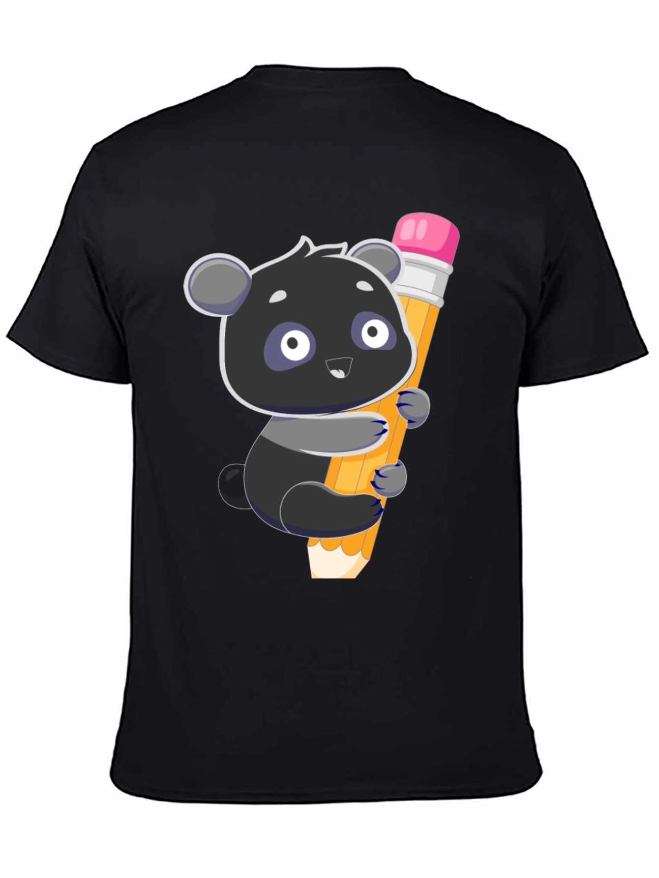 Cute Panda Holding Pencil Graphic T-Shirt
