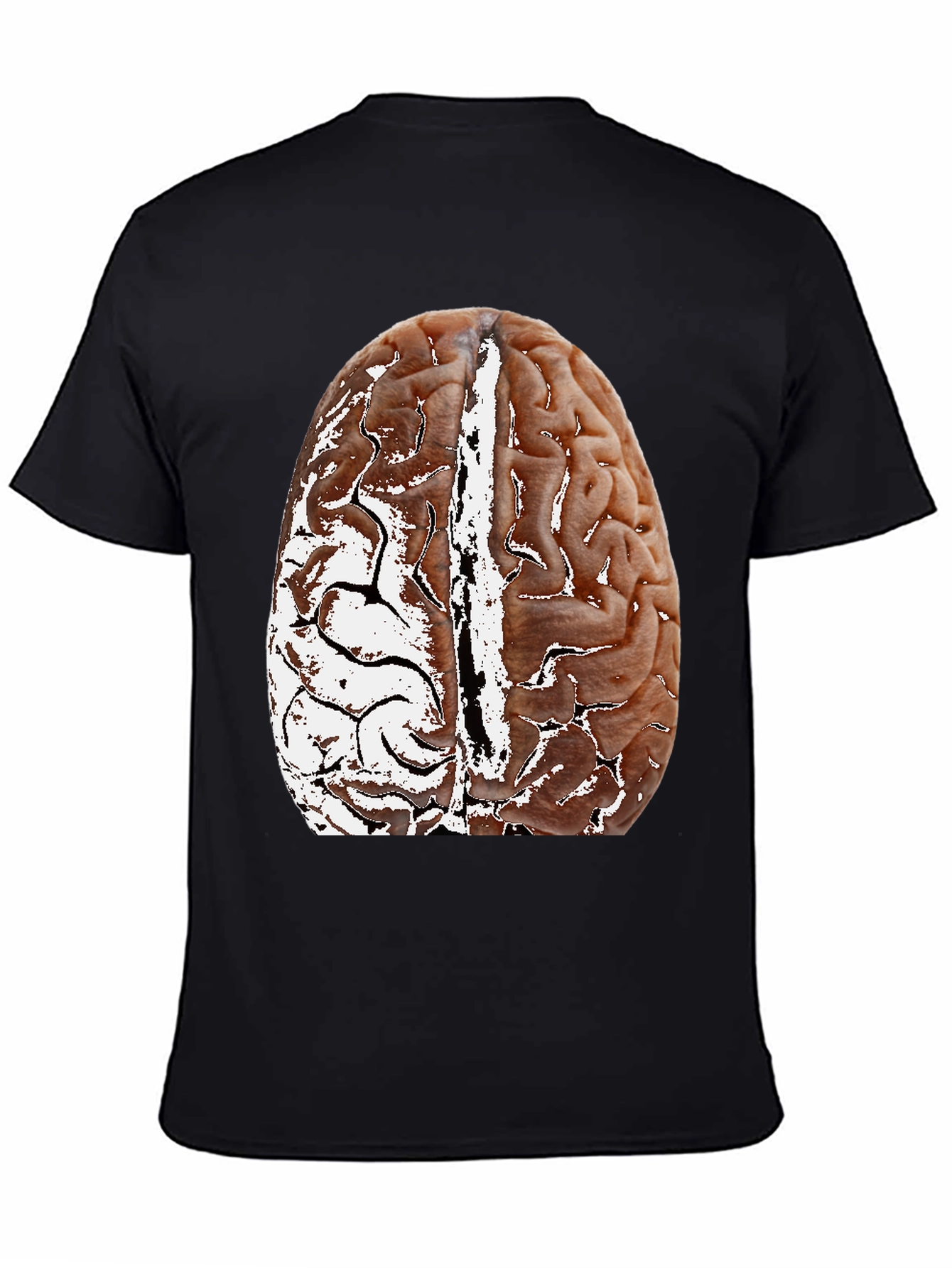Brain Graphic Black T-Shirt - Anatomical Design