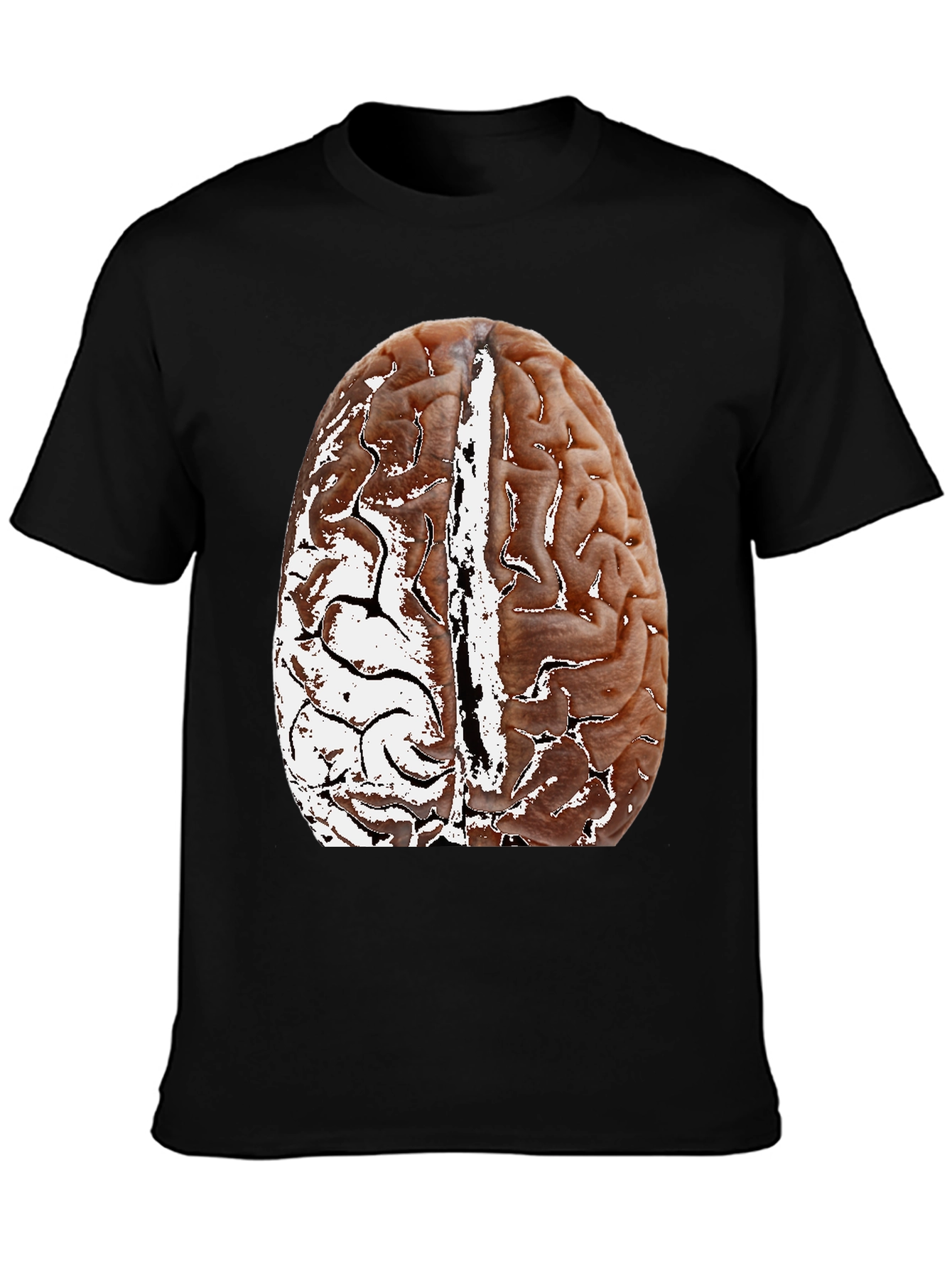 Brain Graphic Black T-Shirt - Anatomical Design