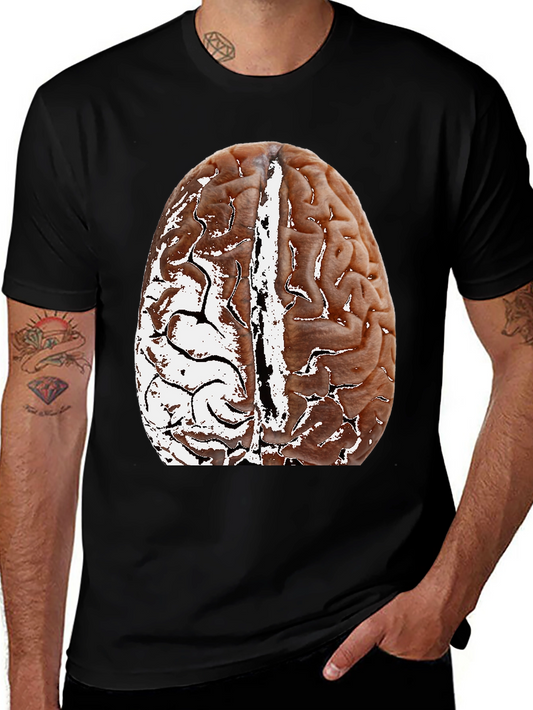 Brain Graphic Black T-Shirt - Anatomical Design