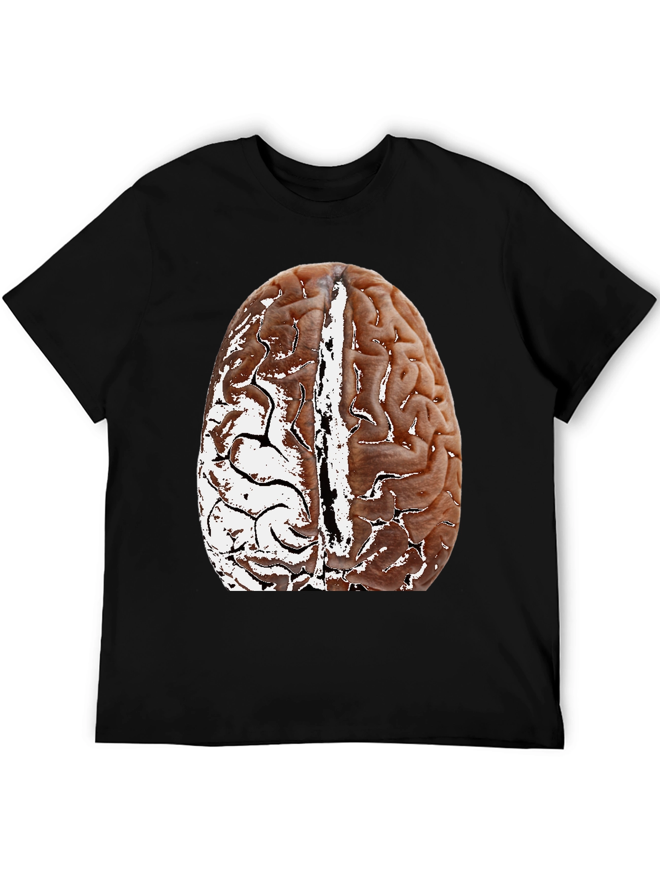 Brain Graphic Black T-Shirt - Anatomical Design