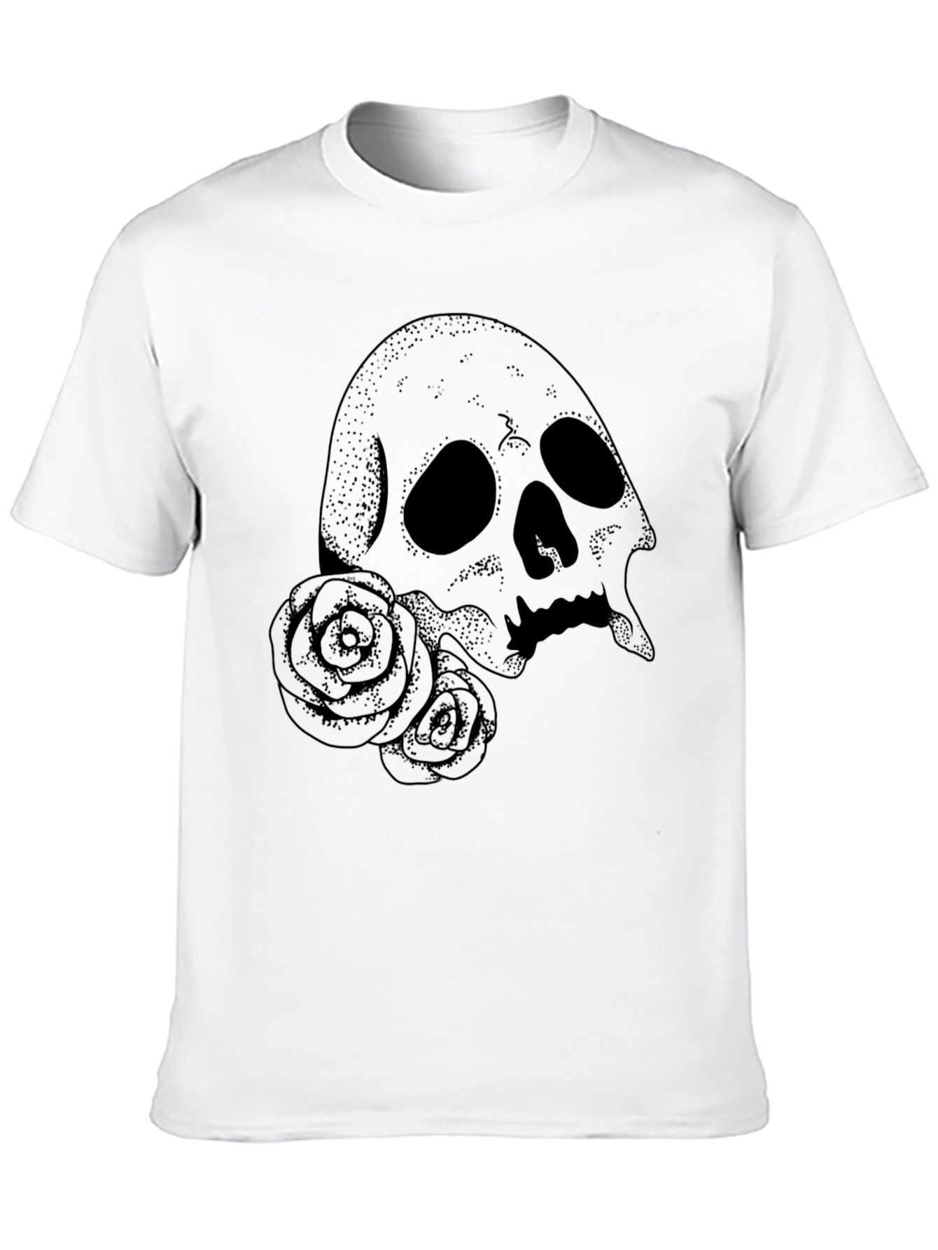Skull & Roses Graphic Tee - Mens Black T-Shirt
