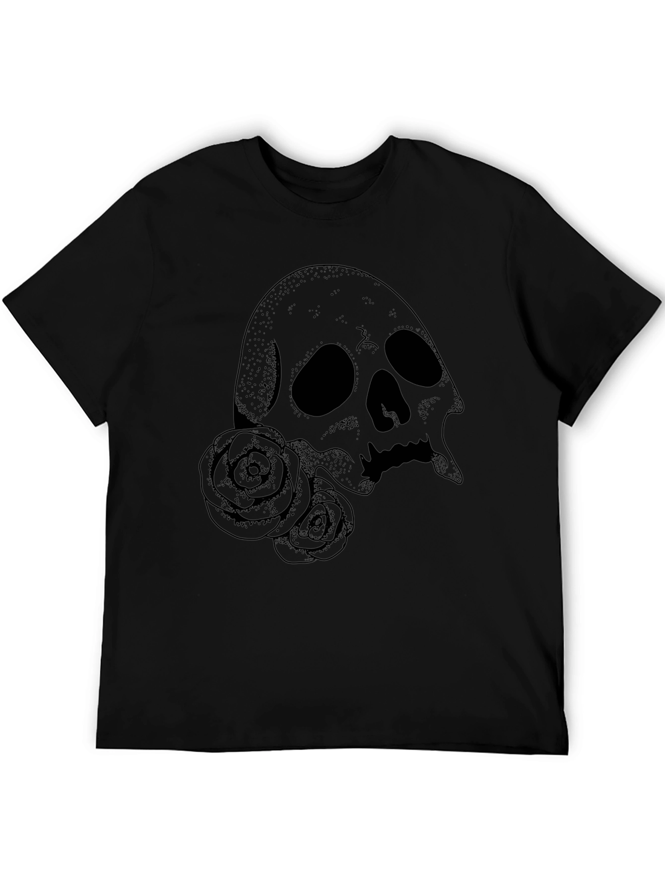 Skull & Roses Graphic Tee - Mens Black T-Shirt