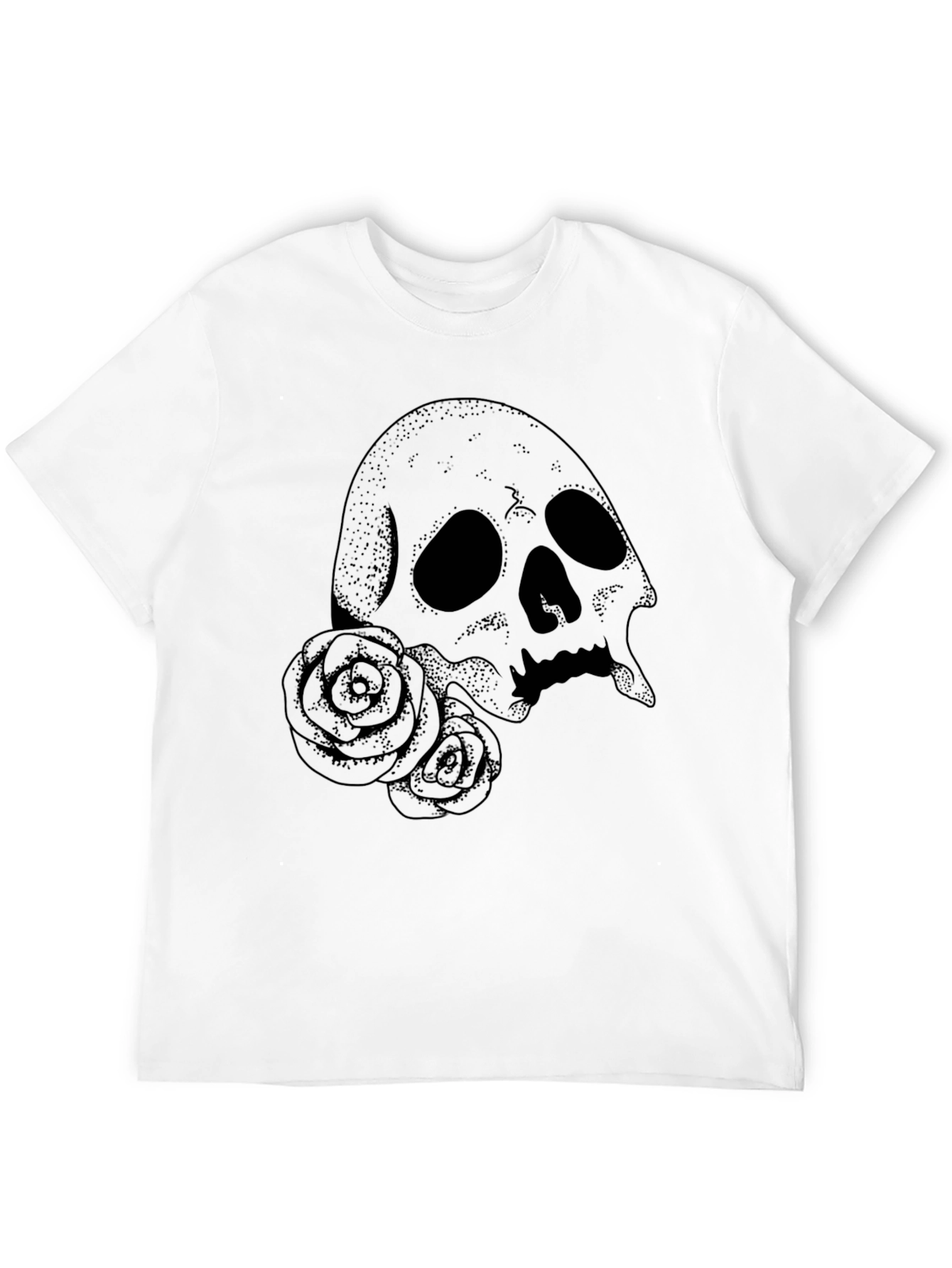 Skull & Roses Graphic Tee - Mens Black T-Shirt