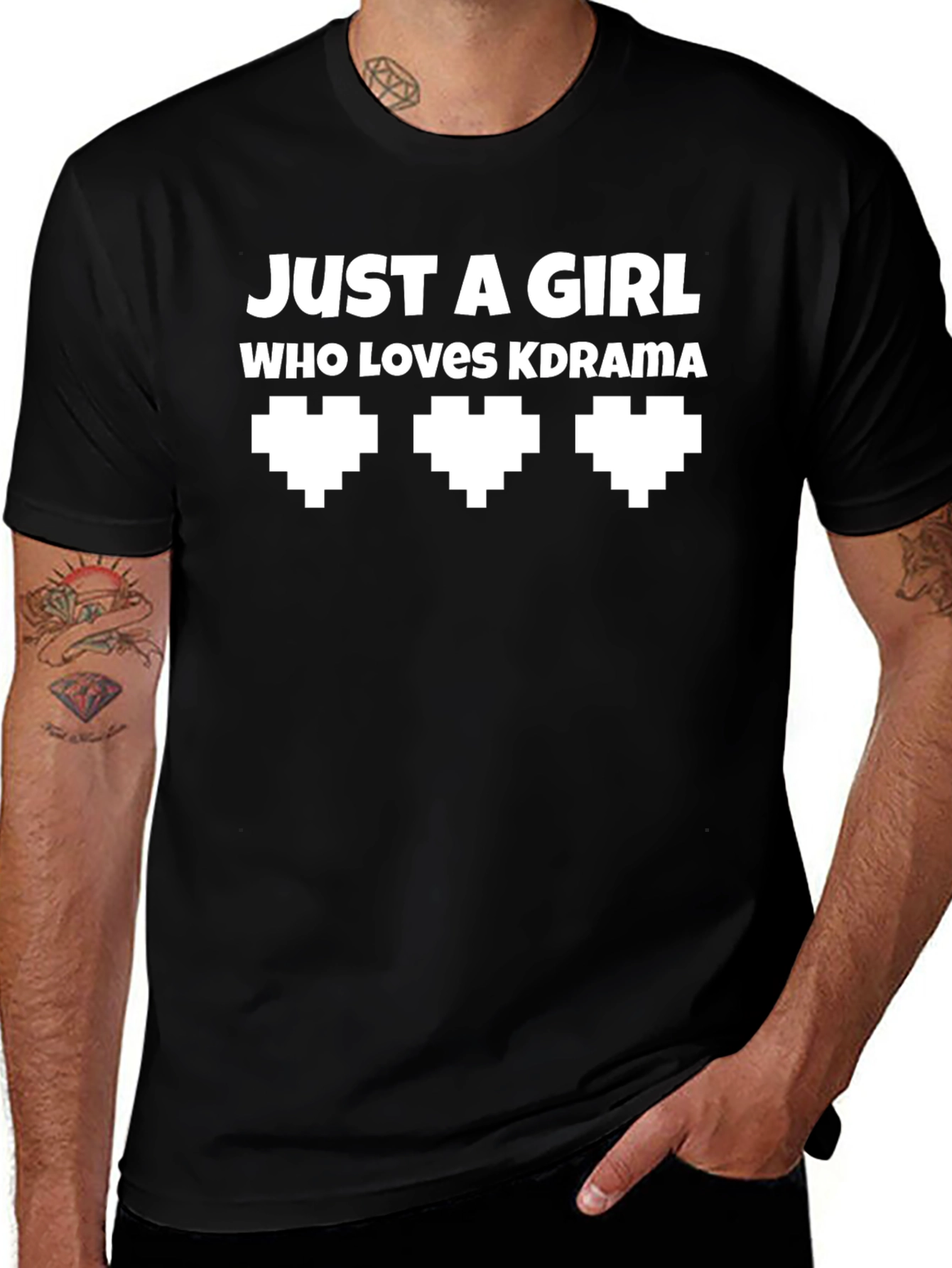 Just A Girl Who Loves KDrama Black T-Shirt