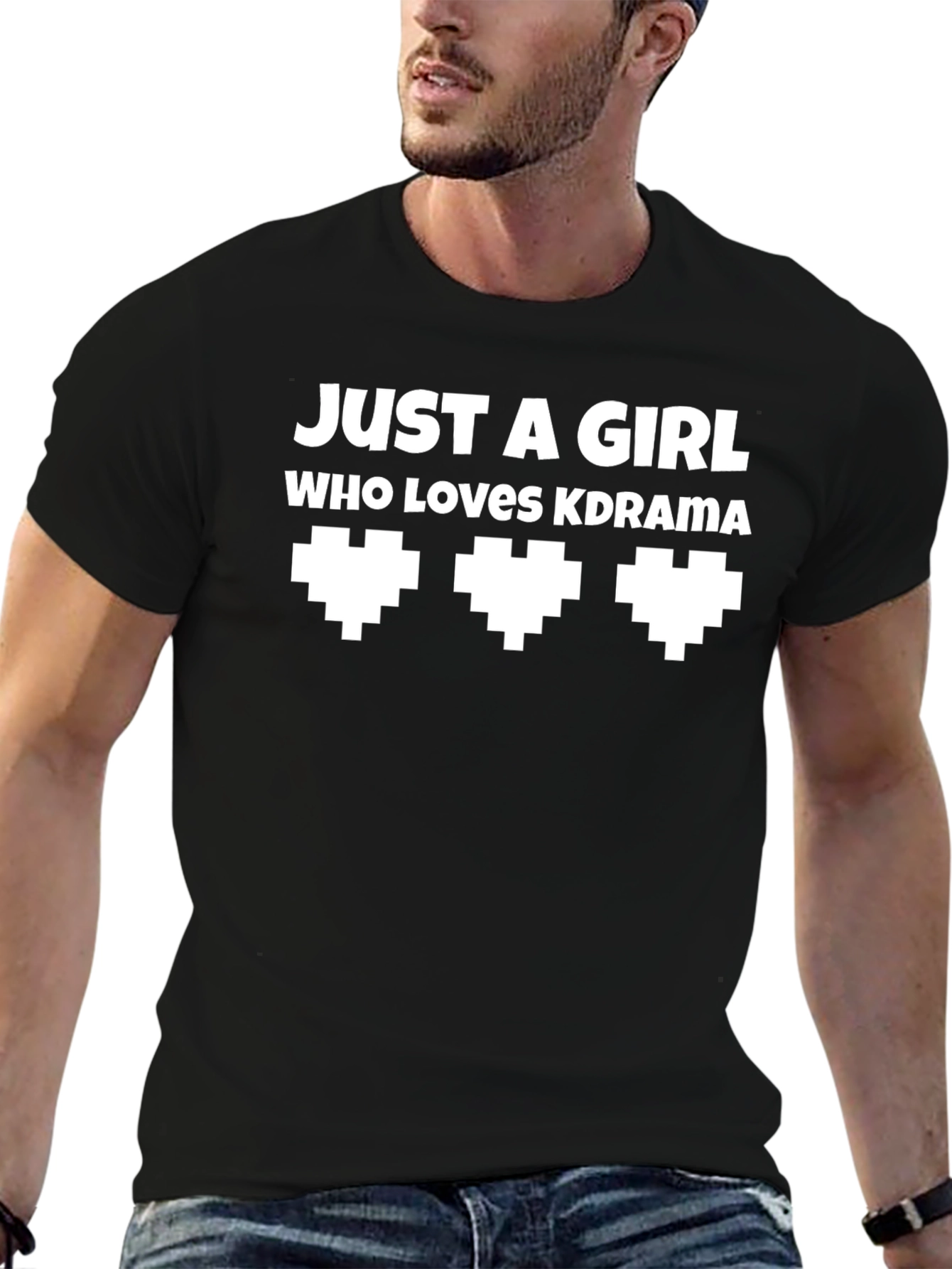 Just A Girl Who Loves KDrama Black T-Shirt
