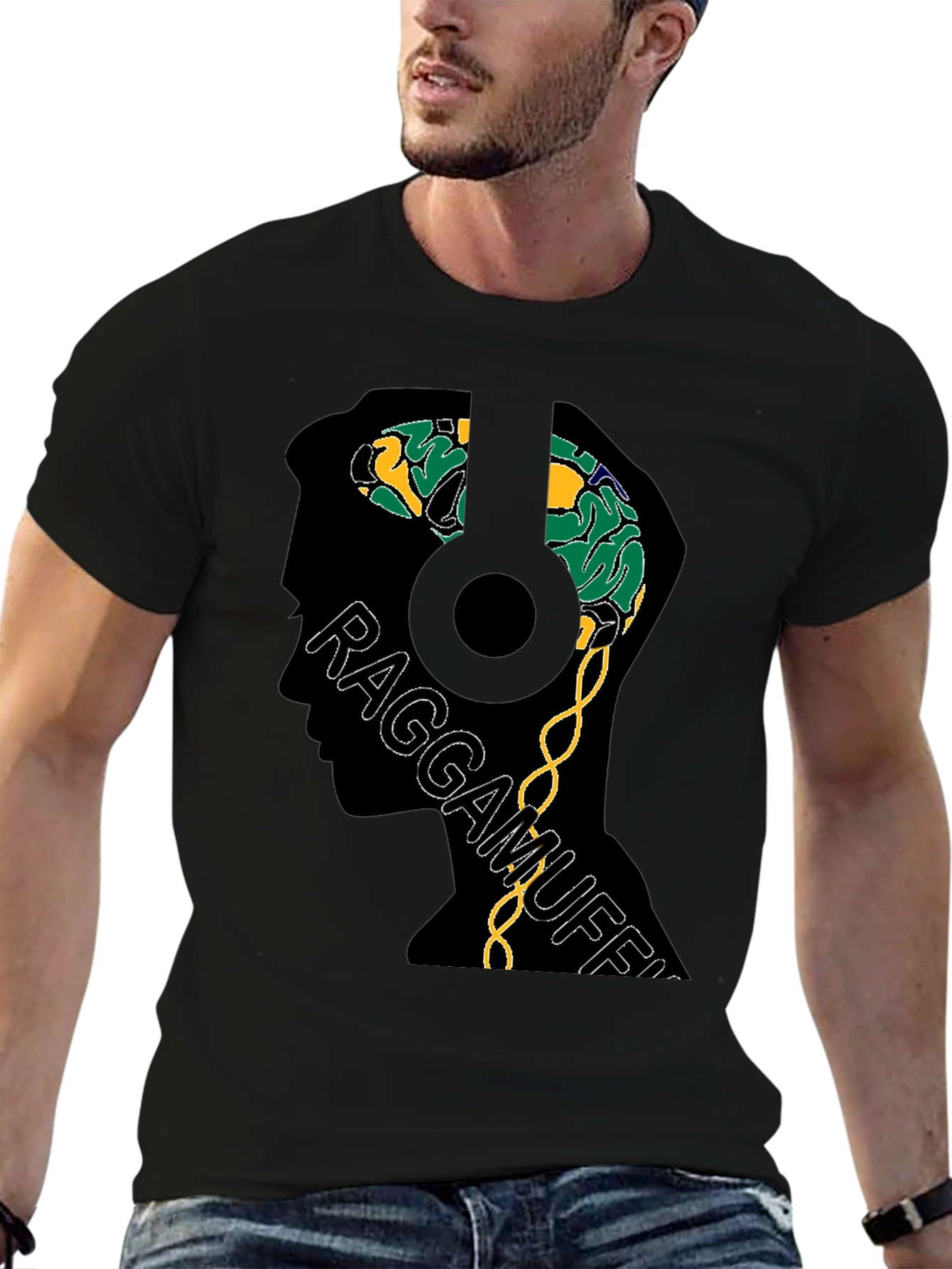 Raggamuffin Brain Graphic Tee - Unique Design