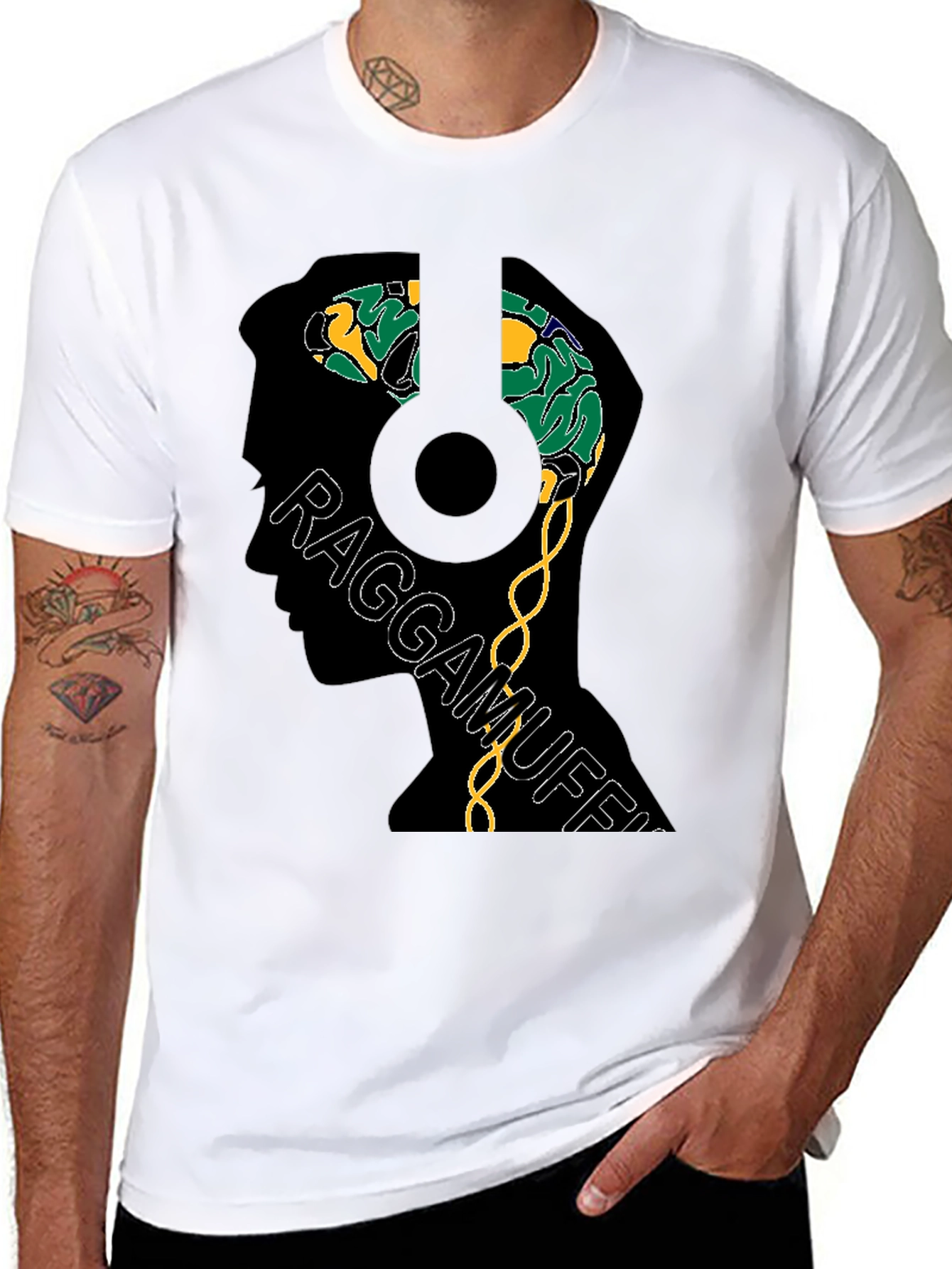 Raggamuffin Brain Graphic Tee - Unique Design
