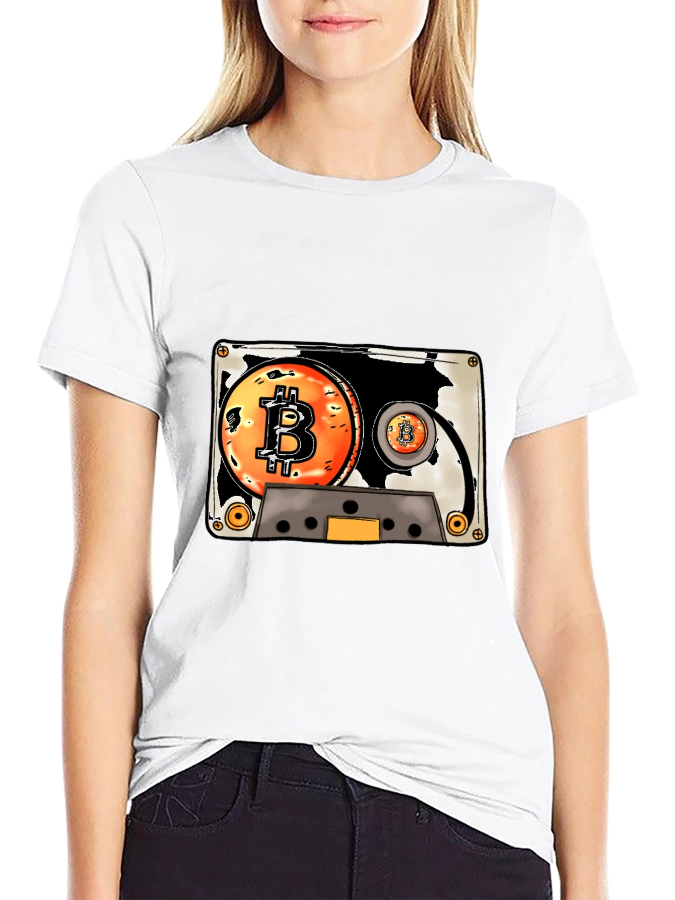 Bitcoin Cassette Tape Graphic Tee
