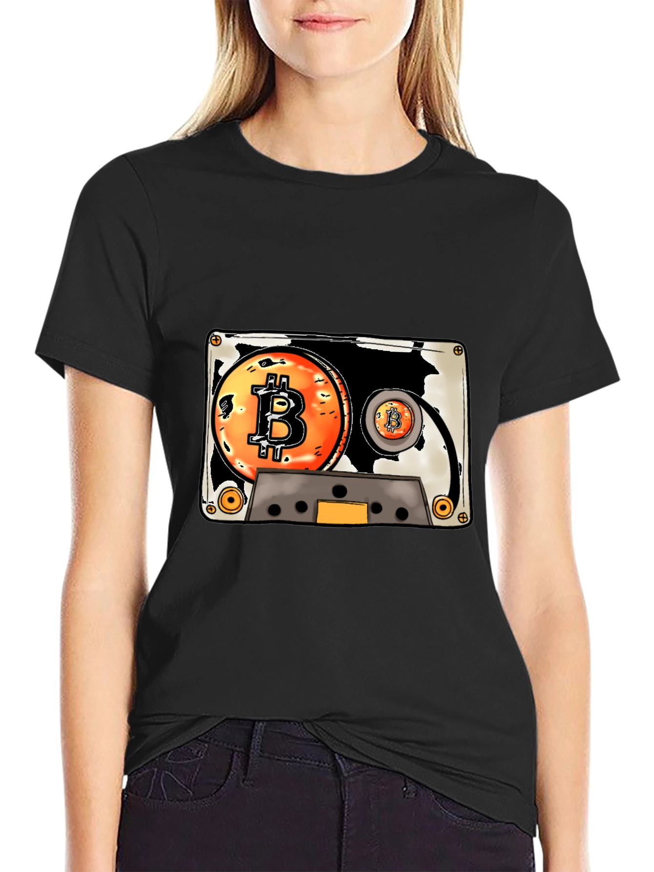 Bitcoin Cassette Tape Graphic Tee