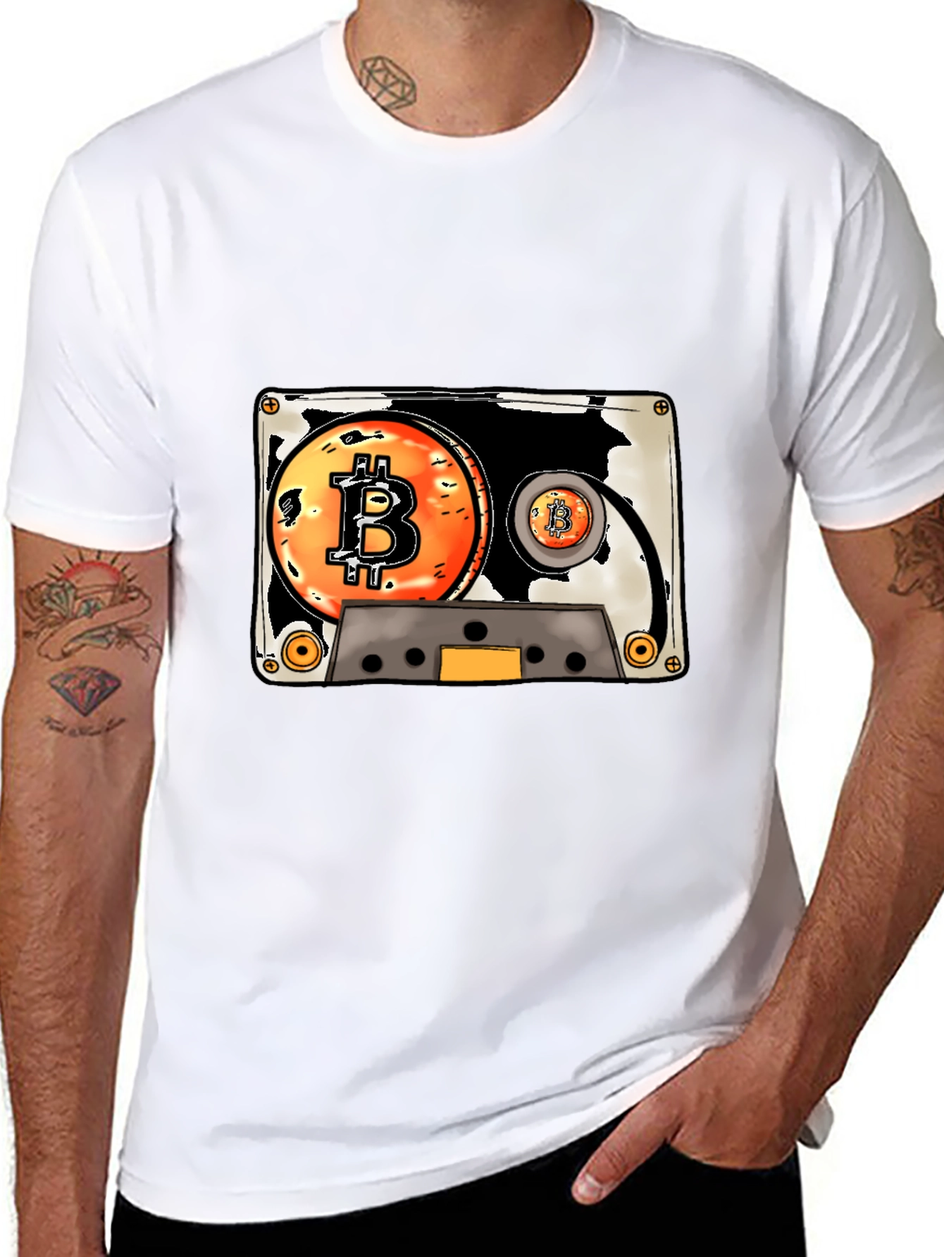 Bitcoin Cassette Tape Graphic Tee