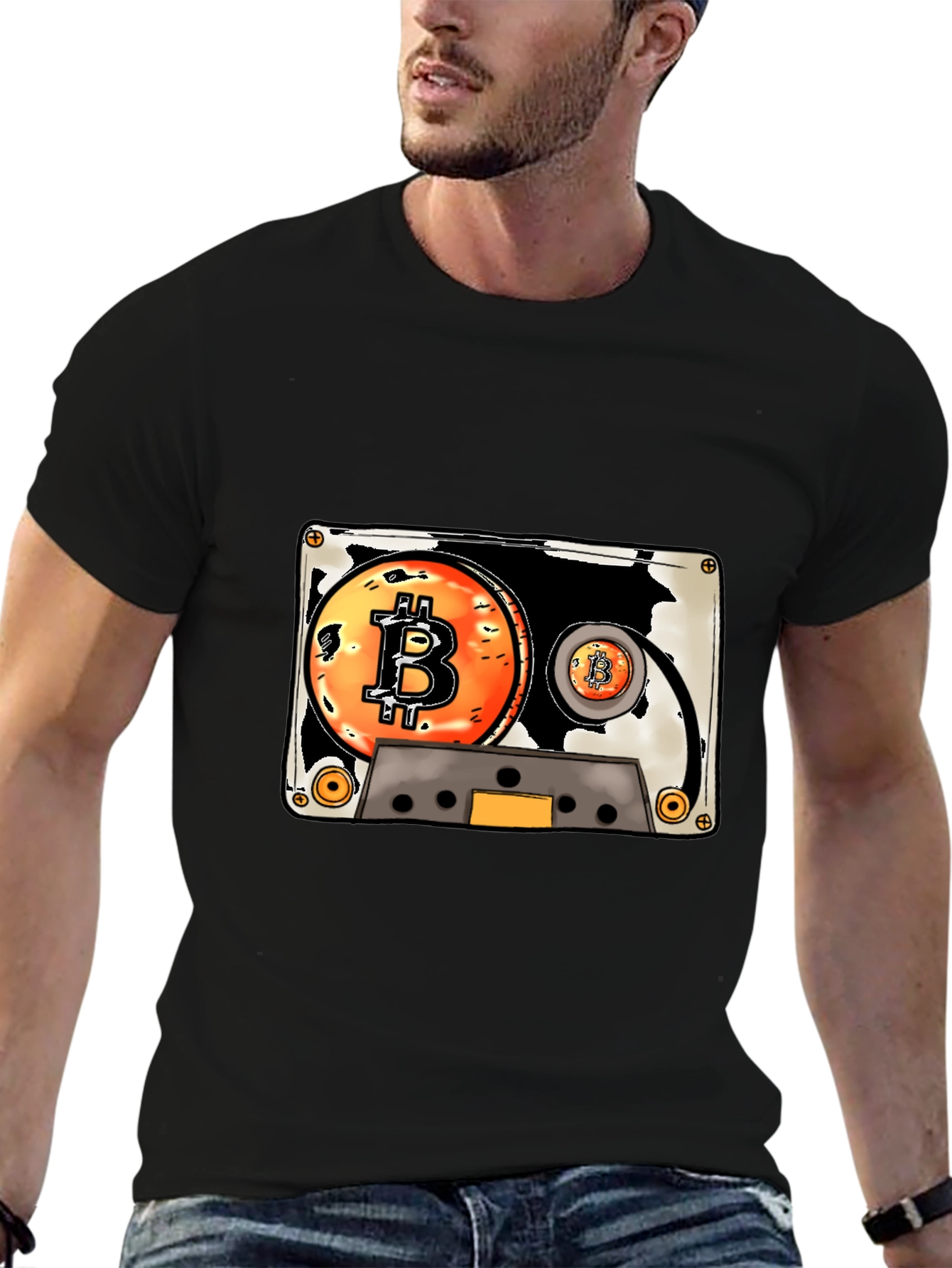 Bitcoin Cassette Tape Graphic Tee