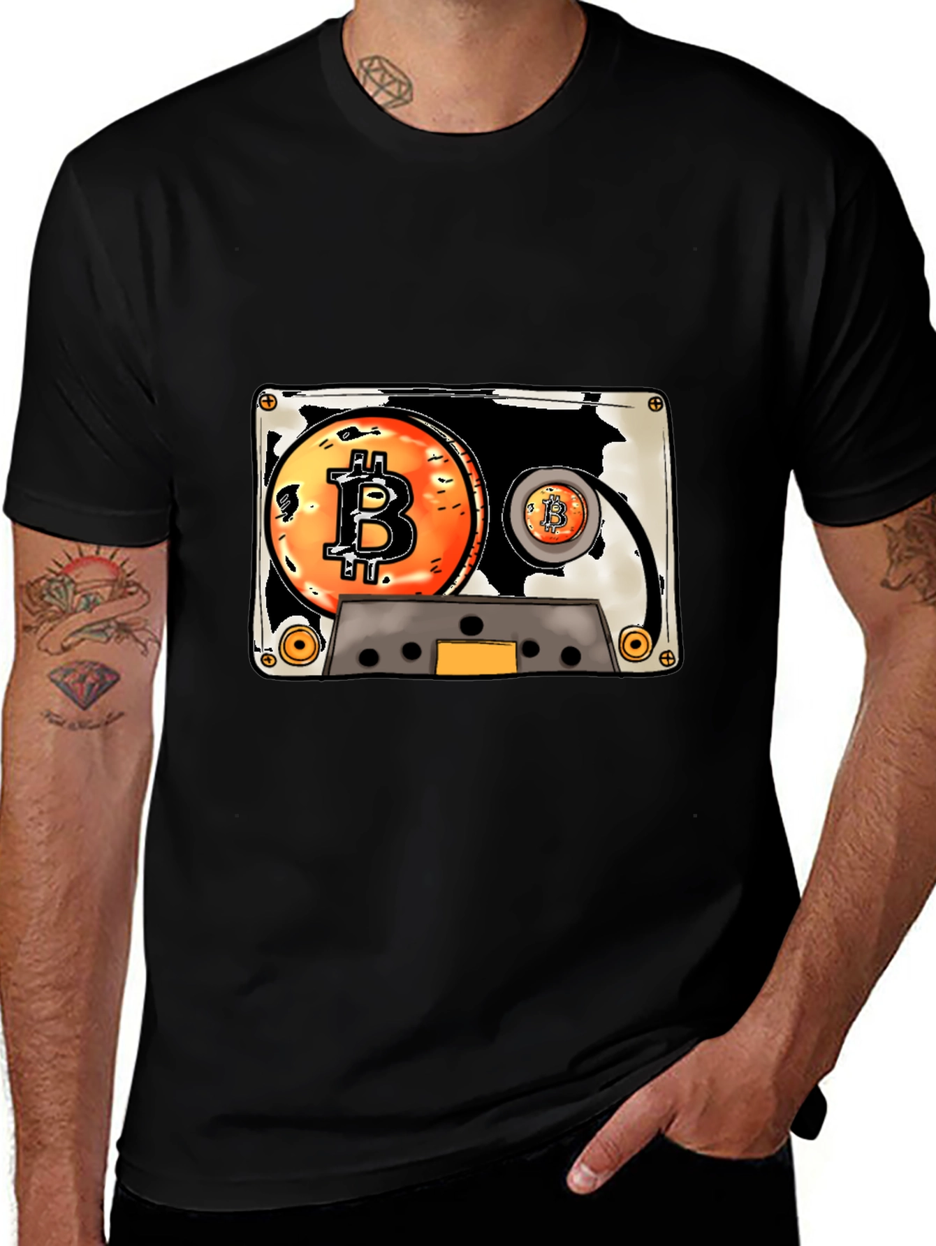 Bitcoin Cassette Tape Graphic Tee