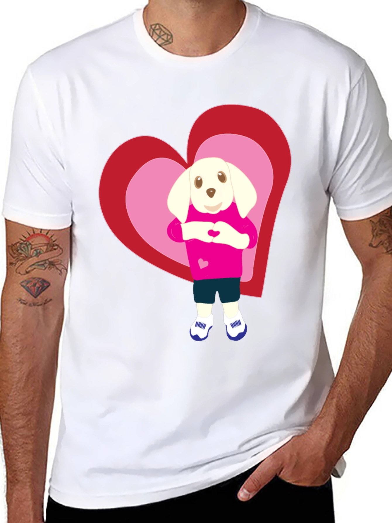 Cute Dog Heart T-Shirt - Valentines Day Apparel