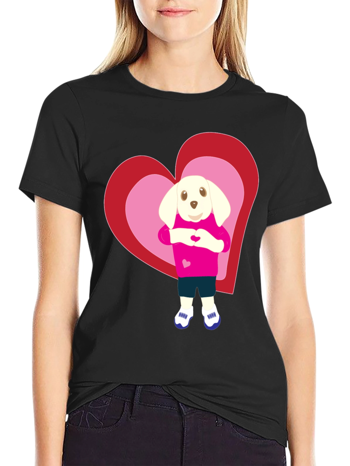 Cute Dog Heart T-Shirt - Valentines Day Apparel