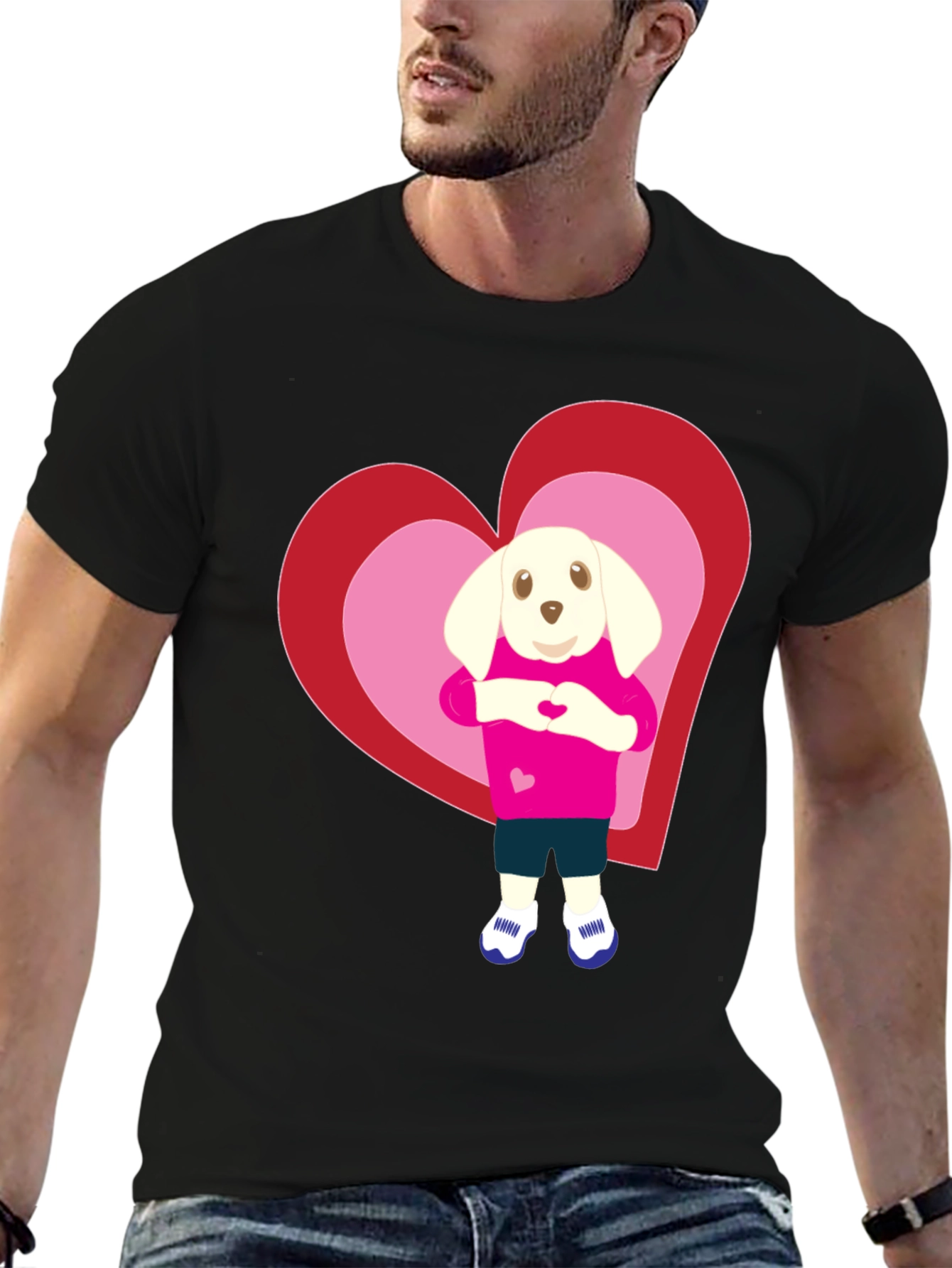 Cute Dog Heart T-Shirt - Valentines Day Apparel