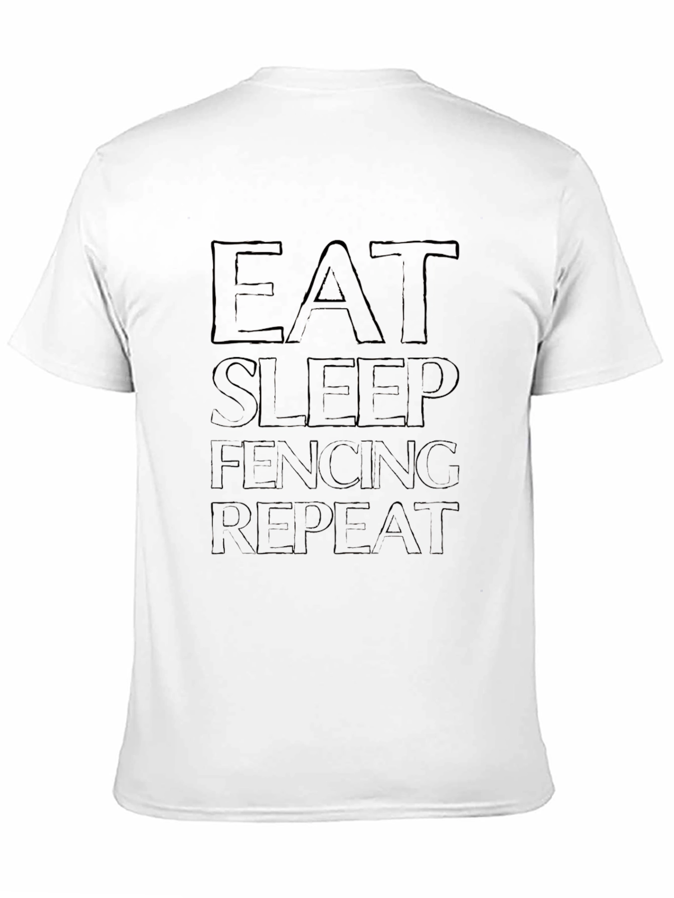 Eat Sleep Fencing Repeat Black Graphic T-Shirt