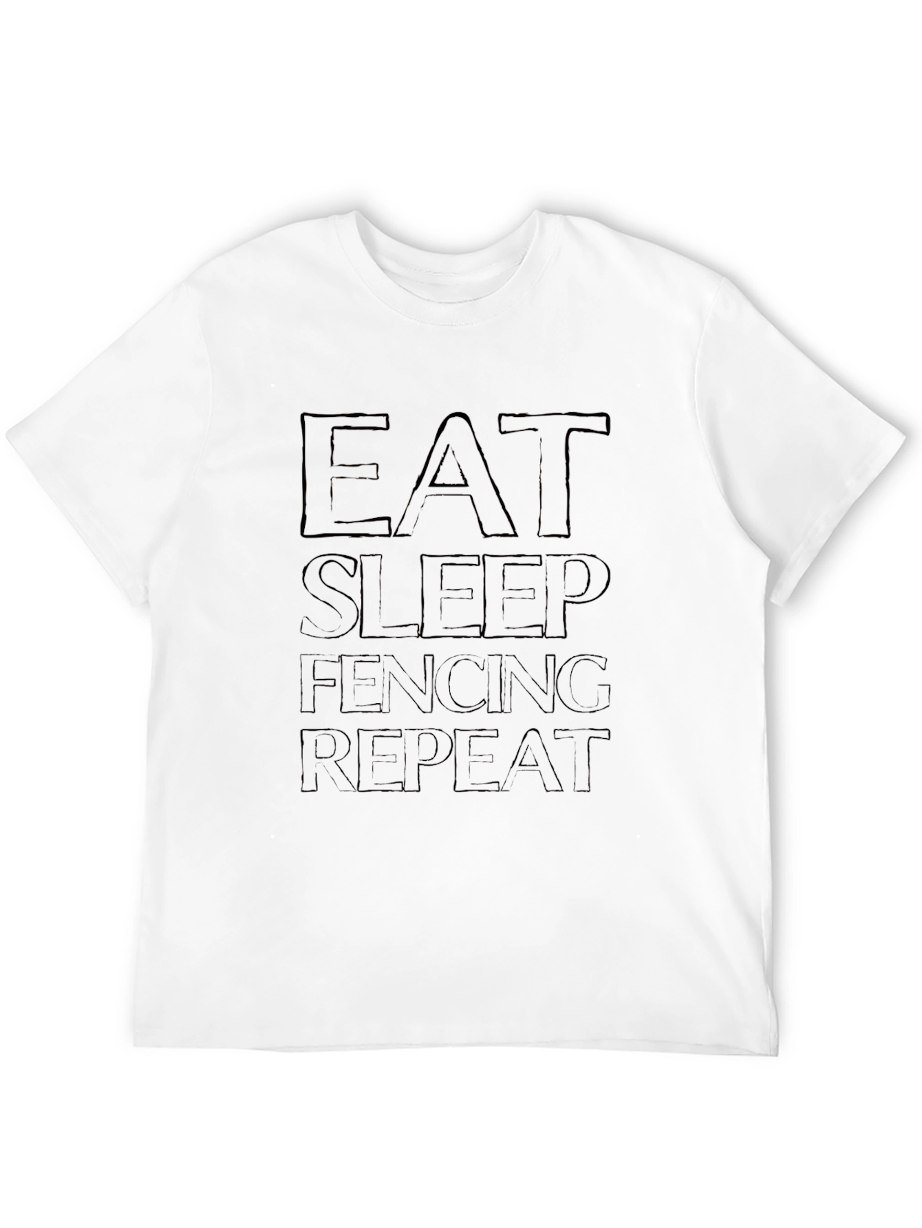Eat Sleep Fencing Repeat Black Graphic T-Shirt