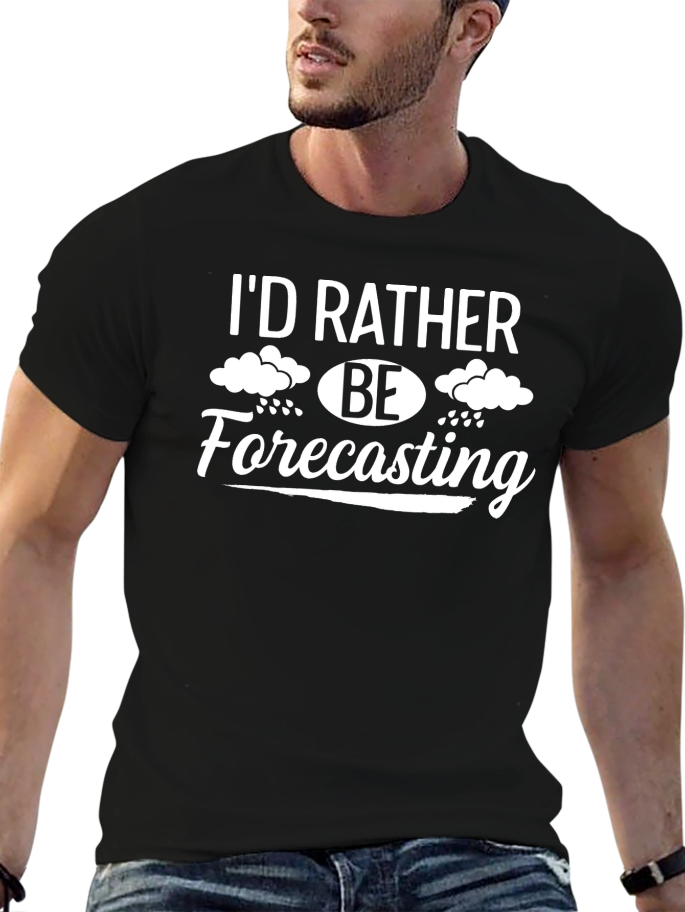 Id Rather Be Forecasting Black T-Shirt