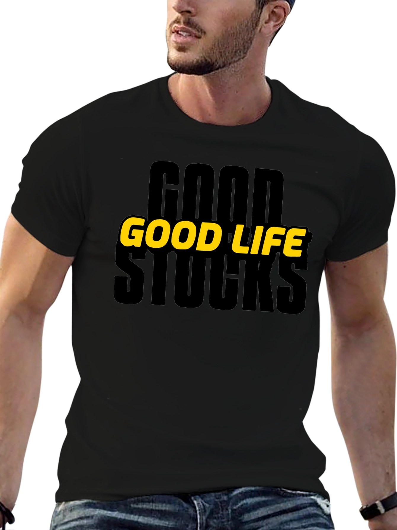 Good Life Stocks Graphic T-Shirt - Black
