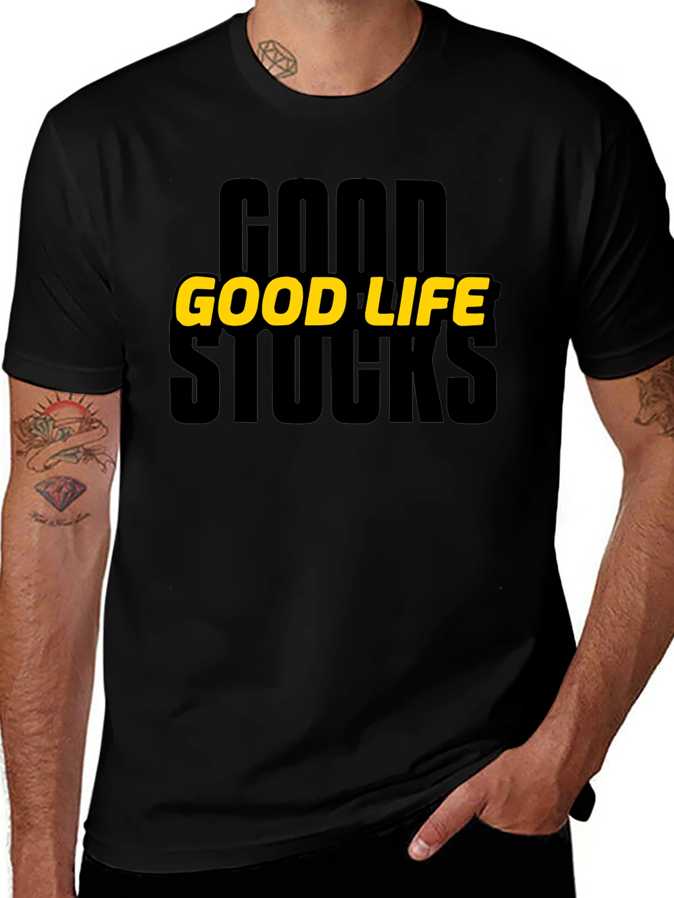 Good Life Stocks Graphic T-Shirt - Black