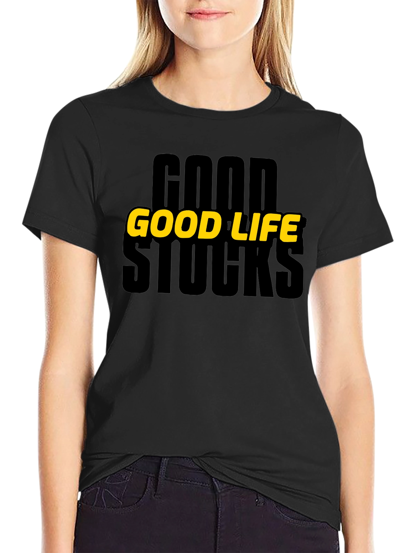 Good Life Stocks Graphic T-Shirt - Black