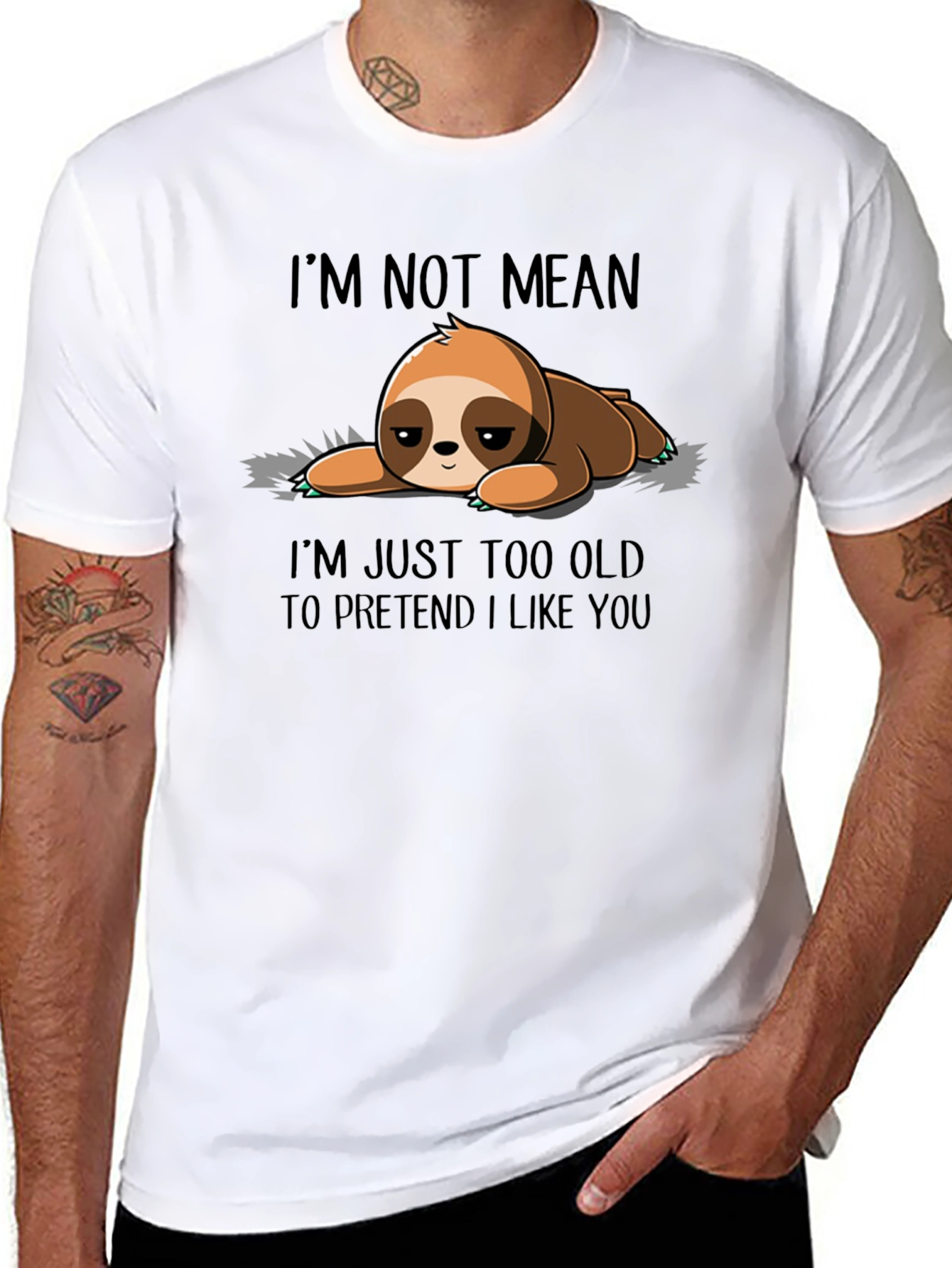 Lazy Sloth Graphic Tee - Im Not Mean T-Shirt