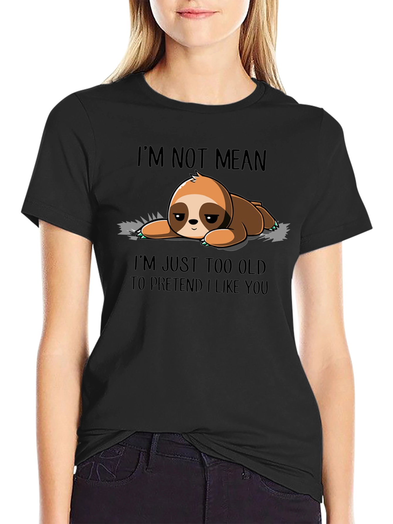Lazy Sloth Graphic Tee - Im Not Mean T-Shirt