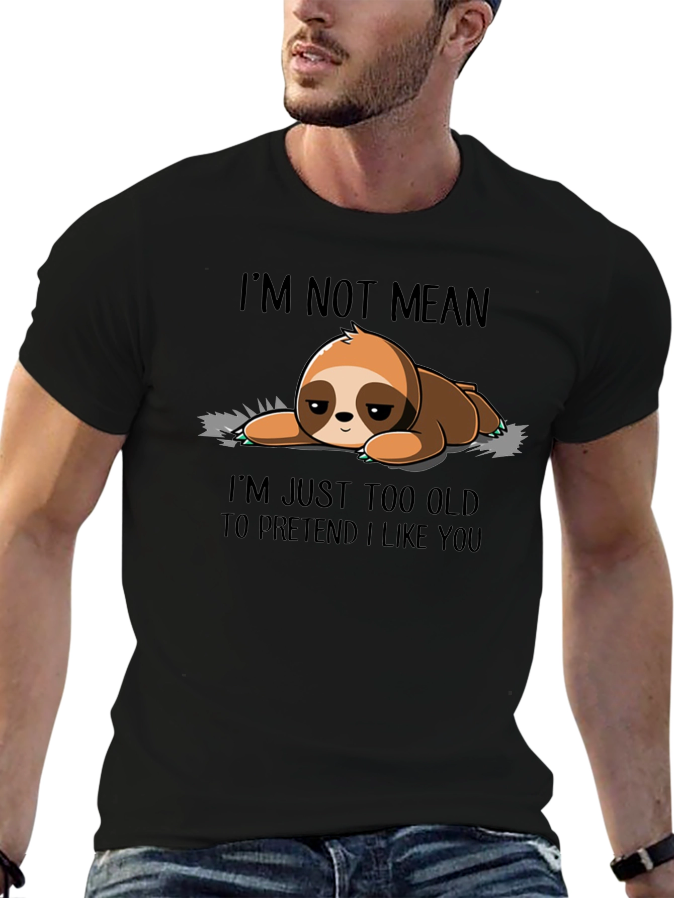 Lazy Sloth Graphic Tee - Im Not Mean T-Shirt