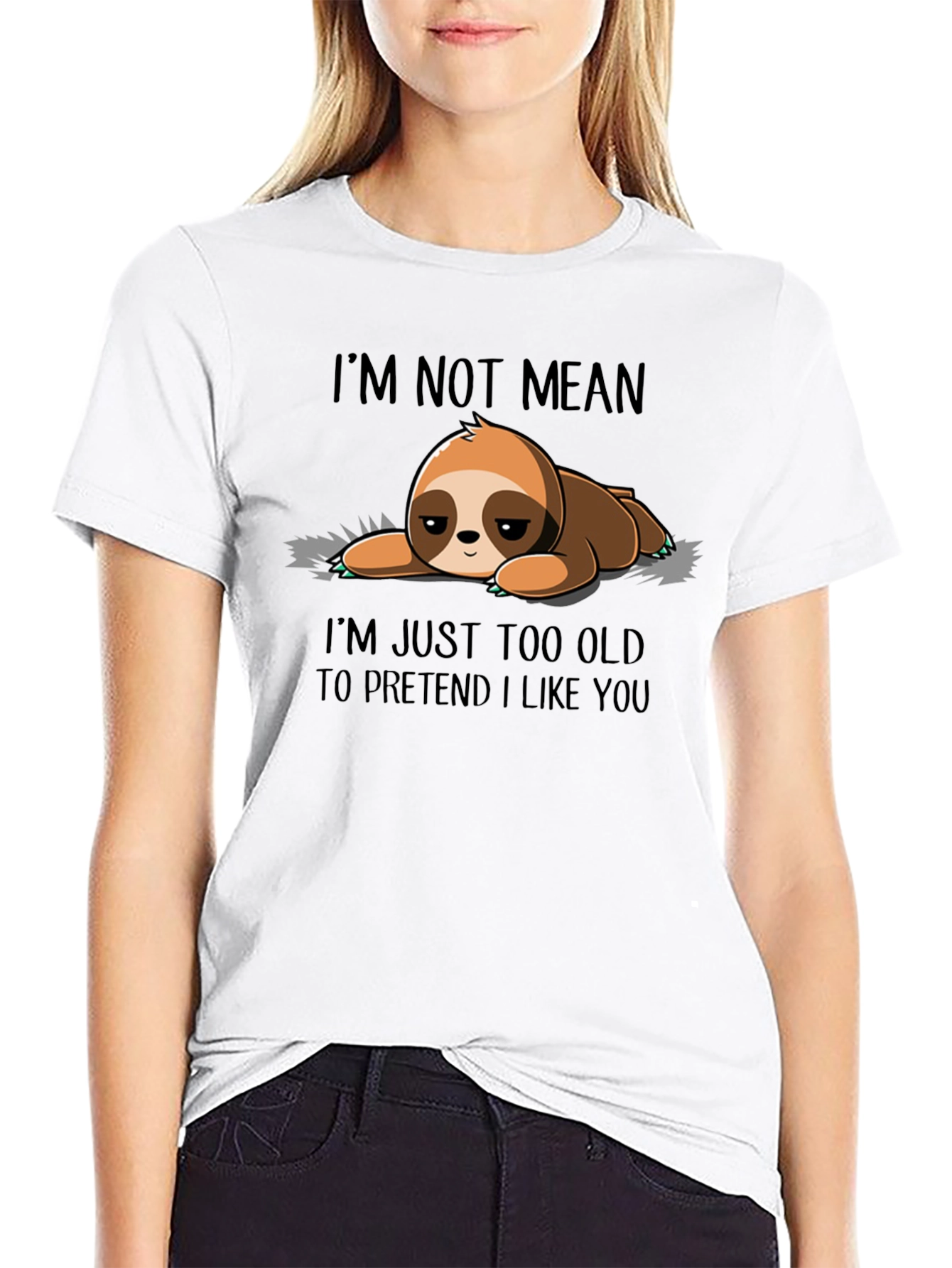 Lazy Sloth Graphic Tee - Im Not Mean T-Shirt