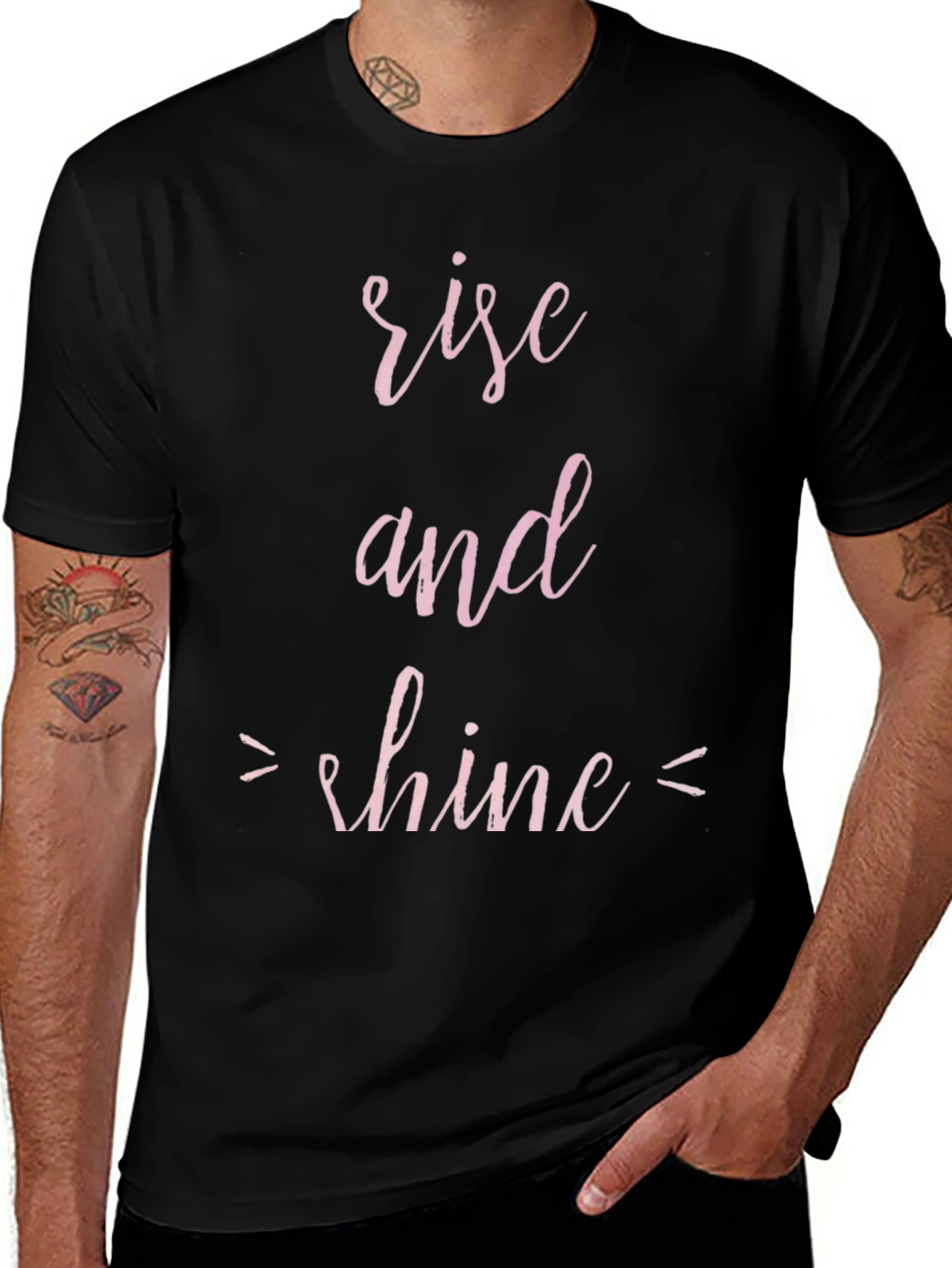 Rise and Shine Graphic Tee - Black Cotton T-Shirt