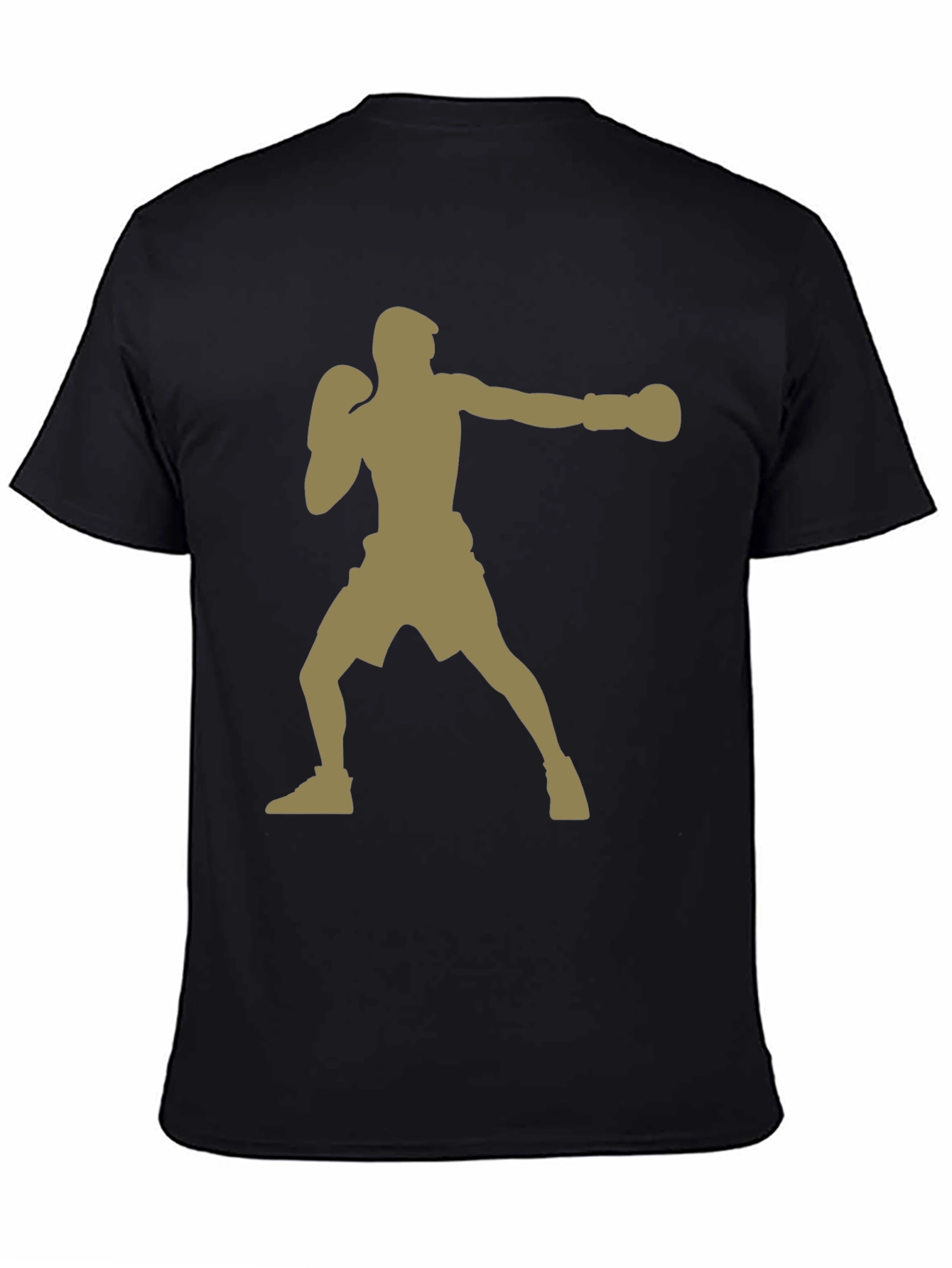Boxer Silhouette Graphic Print Tee - Black