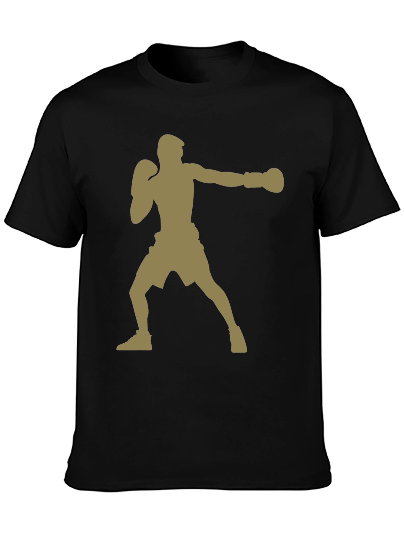 Boxer Silhouette Graphic Print Tee - Black