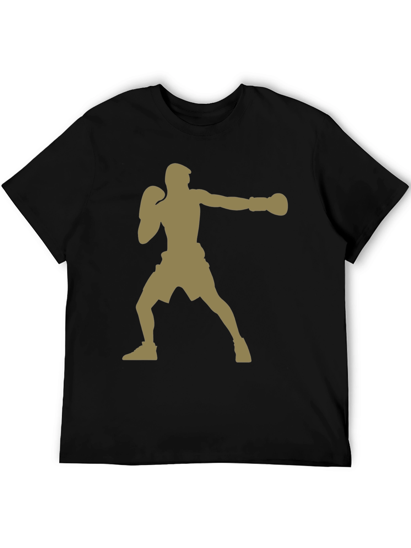 Boxer Silhouette Graphic Print Tee - Black